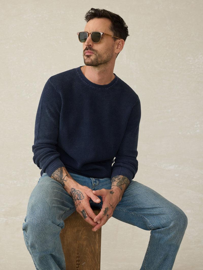 Sunwashed Crewneck Sweater - Blue Nights Product Image