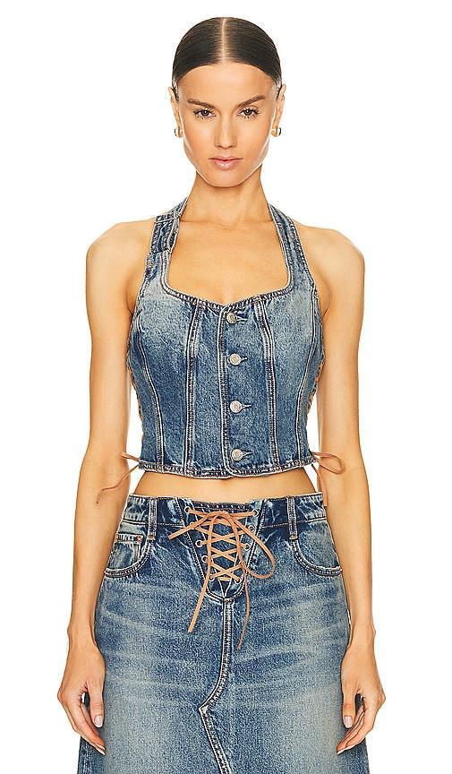 Phoebe Laced Halter Top GRLFRND Product Image