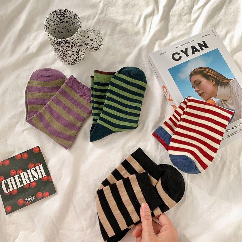 Striped Crew Socks Product Image