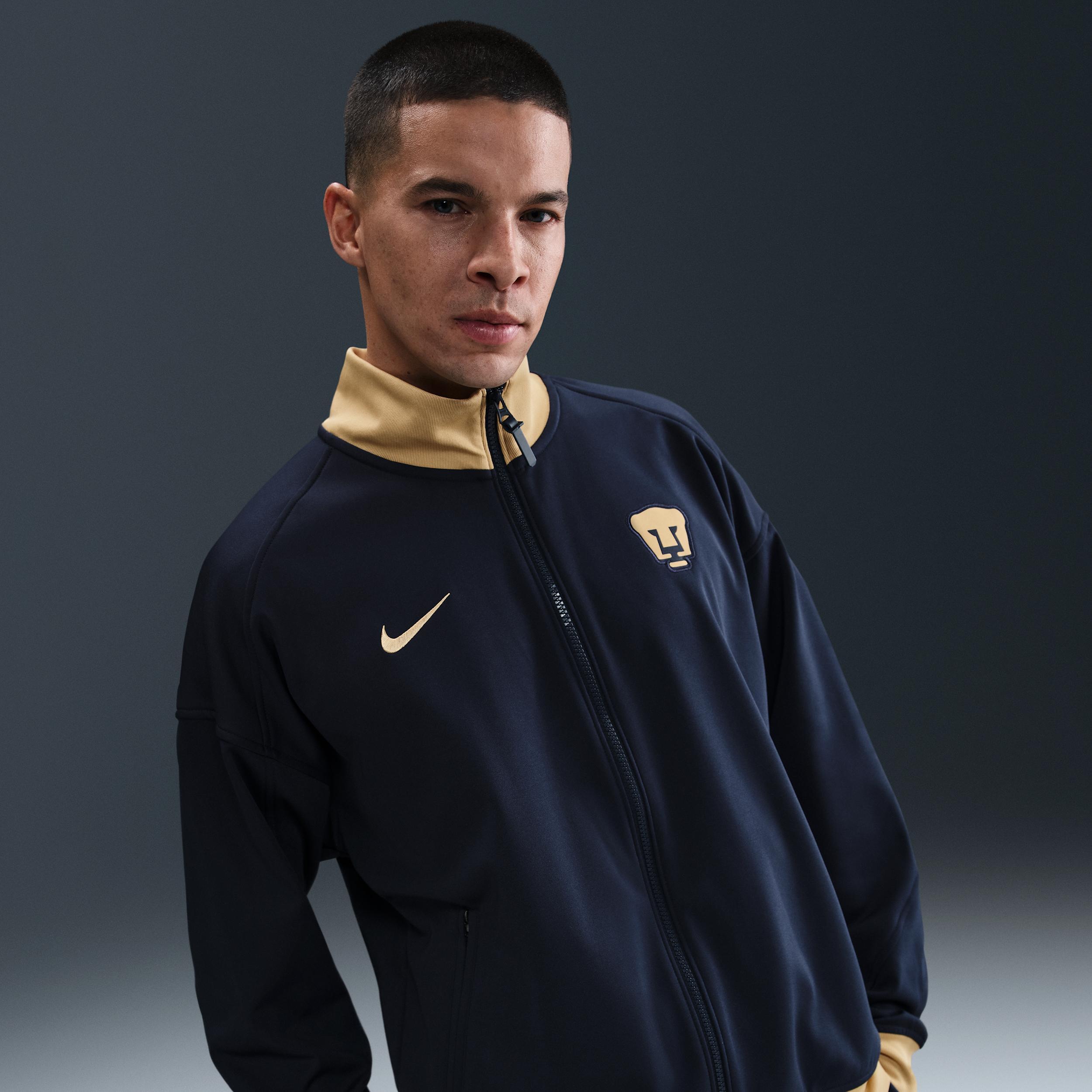 Pumas UNAM Academy Pro Nike Mens Dri-FIT Soccer Anthem Jacket | HJ6375-451 Product Image