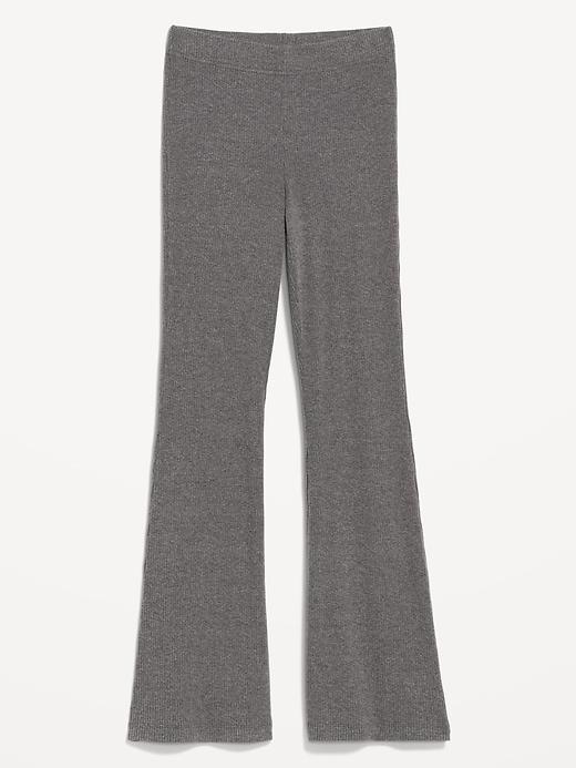 High-Waisted Cozy Ribbed Flare Leggings Product Image