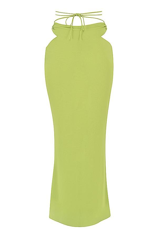 Madeline Lime Green Georgette Maxi Skirt Product Image