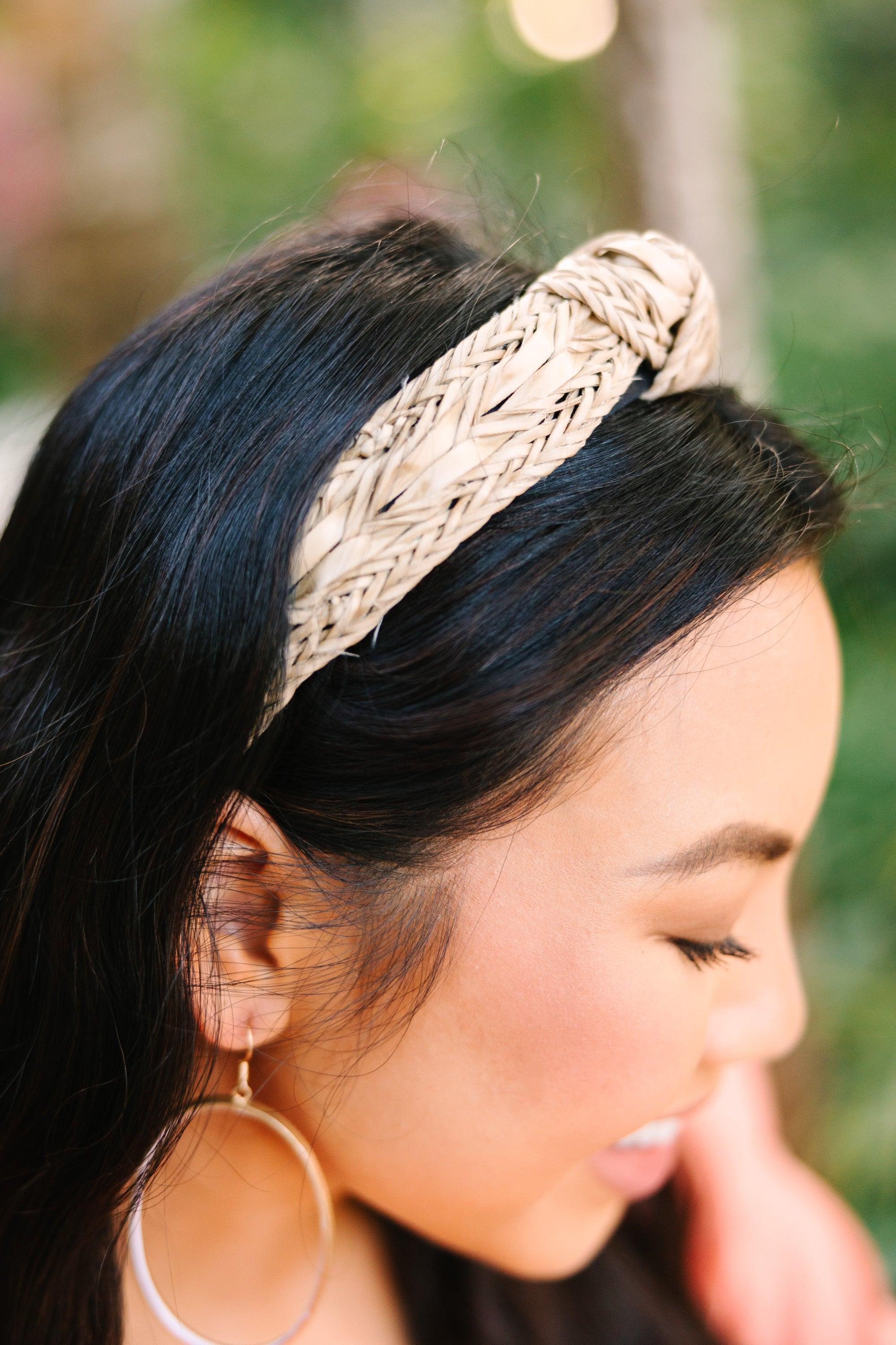 On Vacay Time Straw Headband Female Product Image