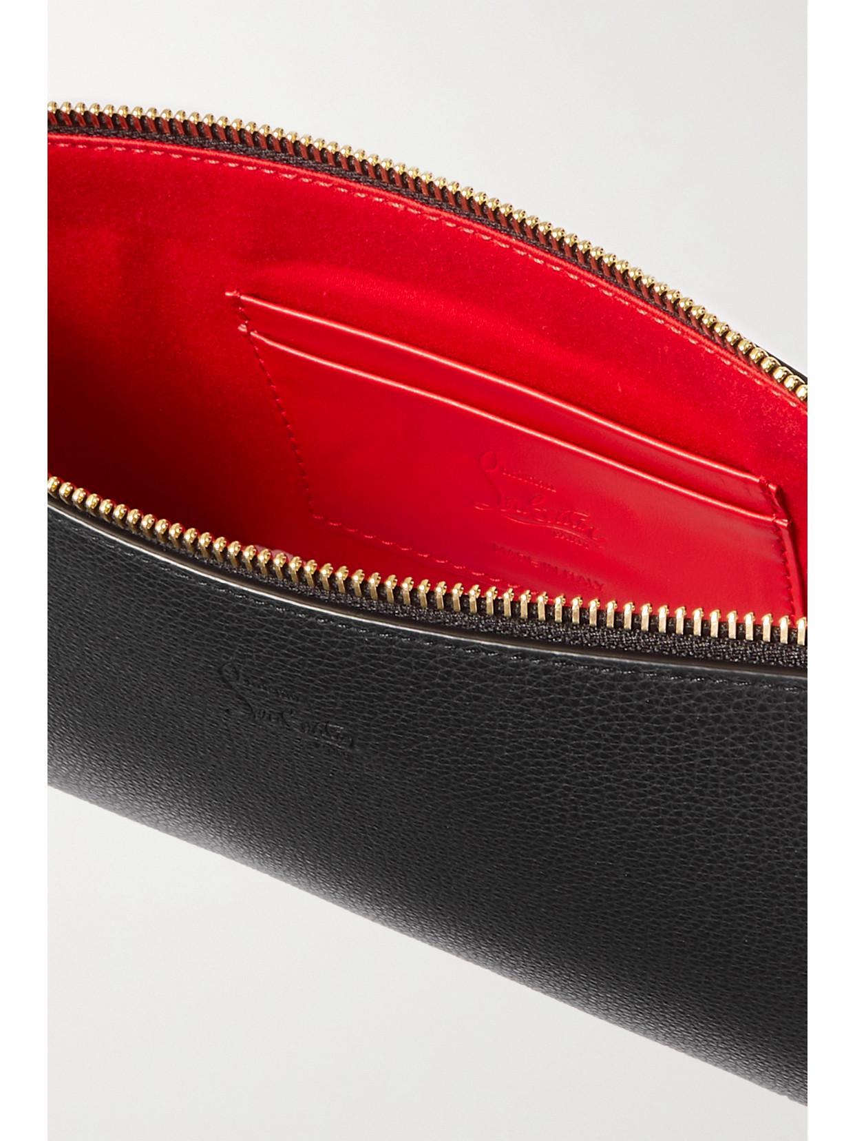 CHRISTIAN LOUBOUTIN Loubila Rubber-trimmed Textured-leather Shoulder Bag In Black Product Image