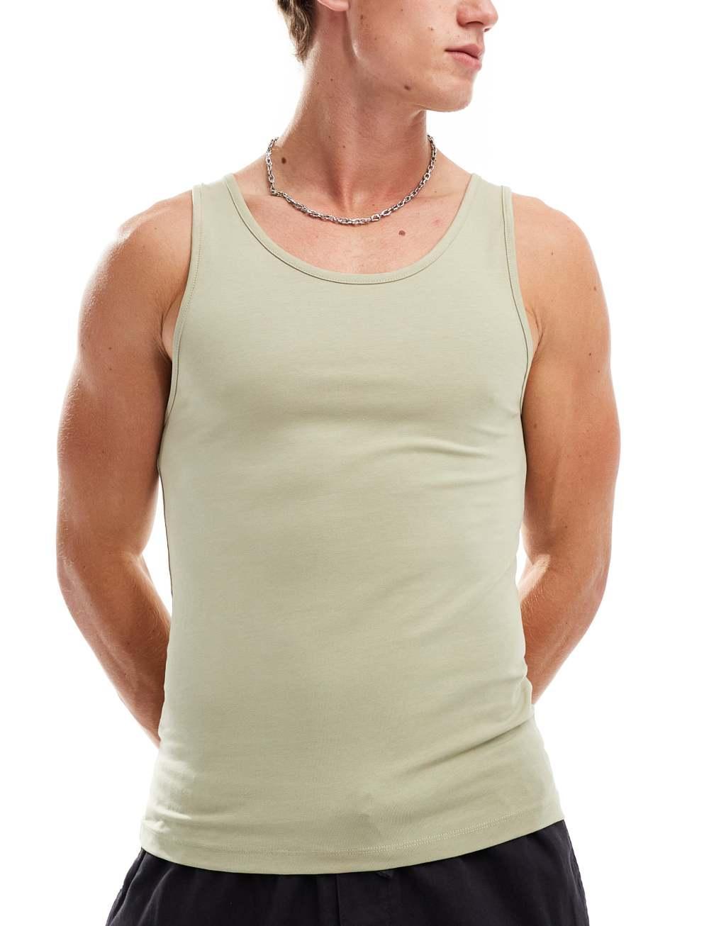 ASOS DESIGN 3 pack muscle tank top in multiple colors Product Image