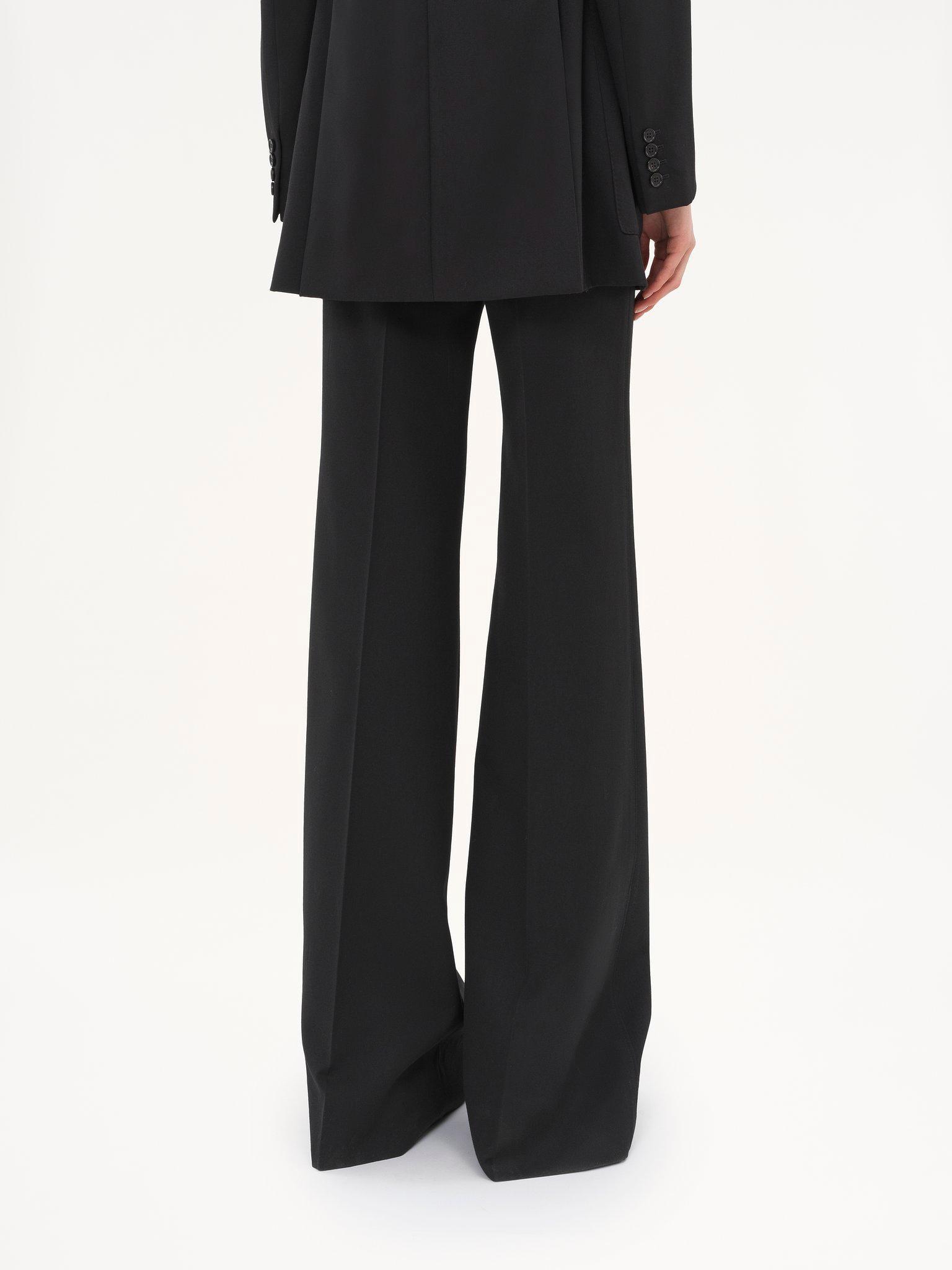 High-rise flared pants in wool grain de poudre Product Image