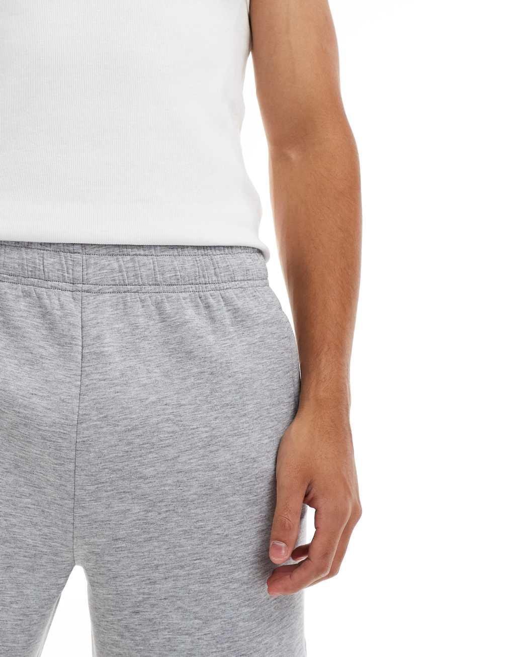 ASOS 4505 Icon 7 inch quick dry performance fleece sweatshirt fabric shorts in heather gray Product Image