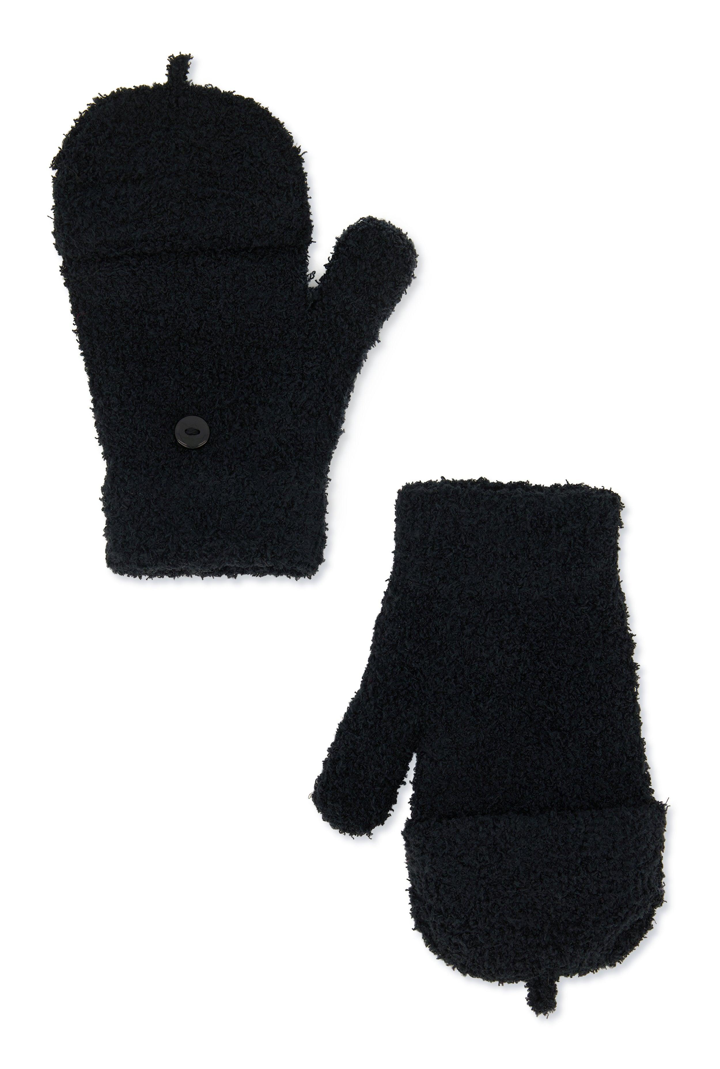 Womens Eyelash Knit Convertible Fingerless Mittens Product Image