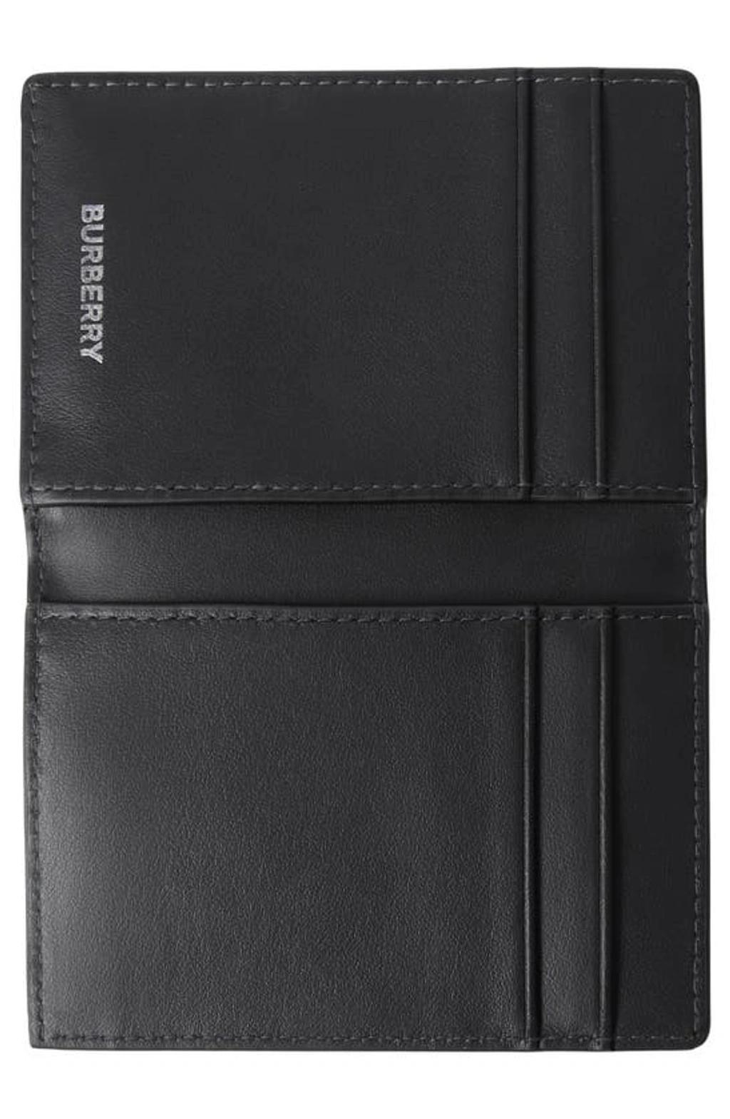 BURBERRY Bateman Check Coated Canvas Bifold Wallet In Charcoal Product Image