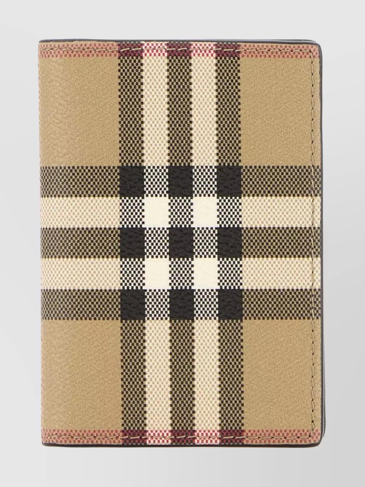 BURBERRY Check Pattern Canvas Card Holder Product Image