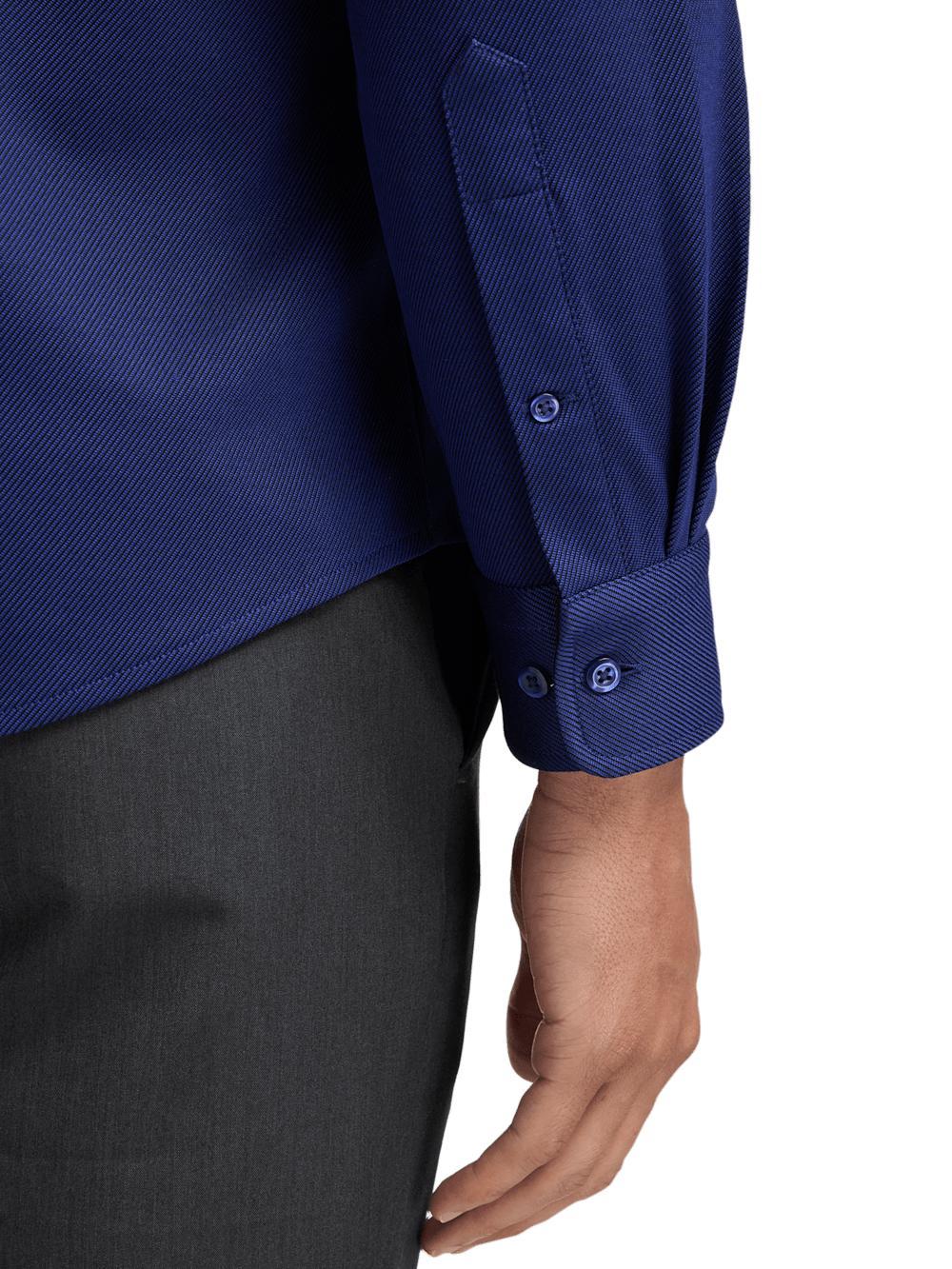 Cotton Blend Button Front Polo - Blue Product Image