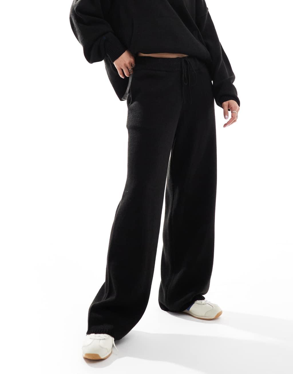 COLLUSION oversized knitted sweatpants in black - part of a set Product Image