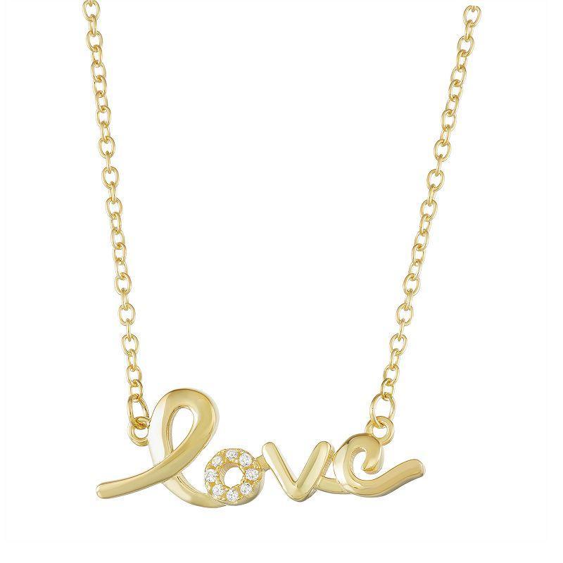 Sterling Silver Love Necklace, Womens 18k Rose Gold Plated Product Image