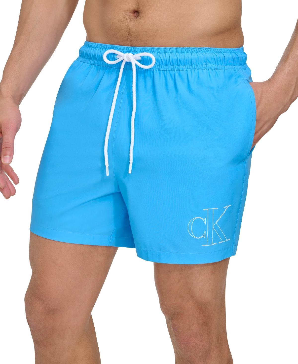 Calvin Klein Mens Outline Logo Modern Euro 5 Volley Swim Trunks Product Image