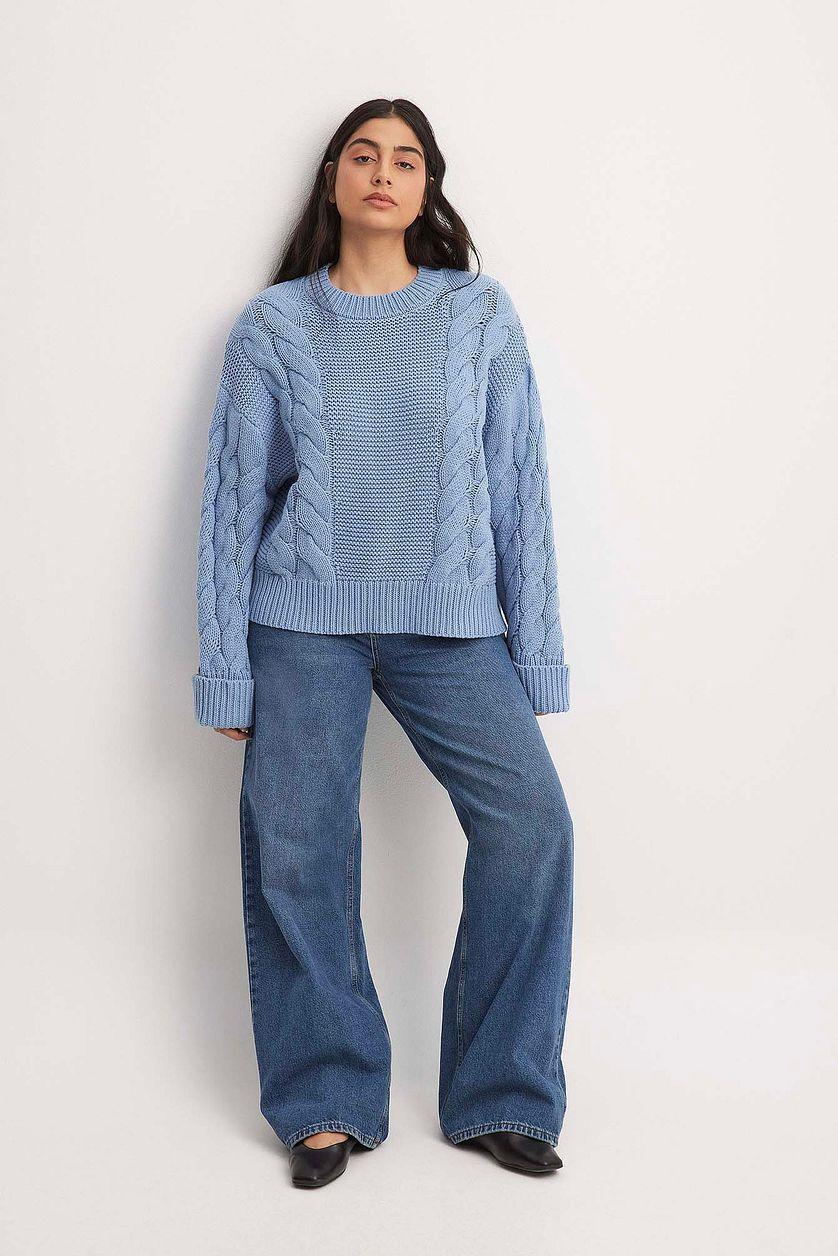 Knitted Oversized Cable Sweater Product Image