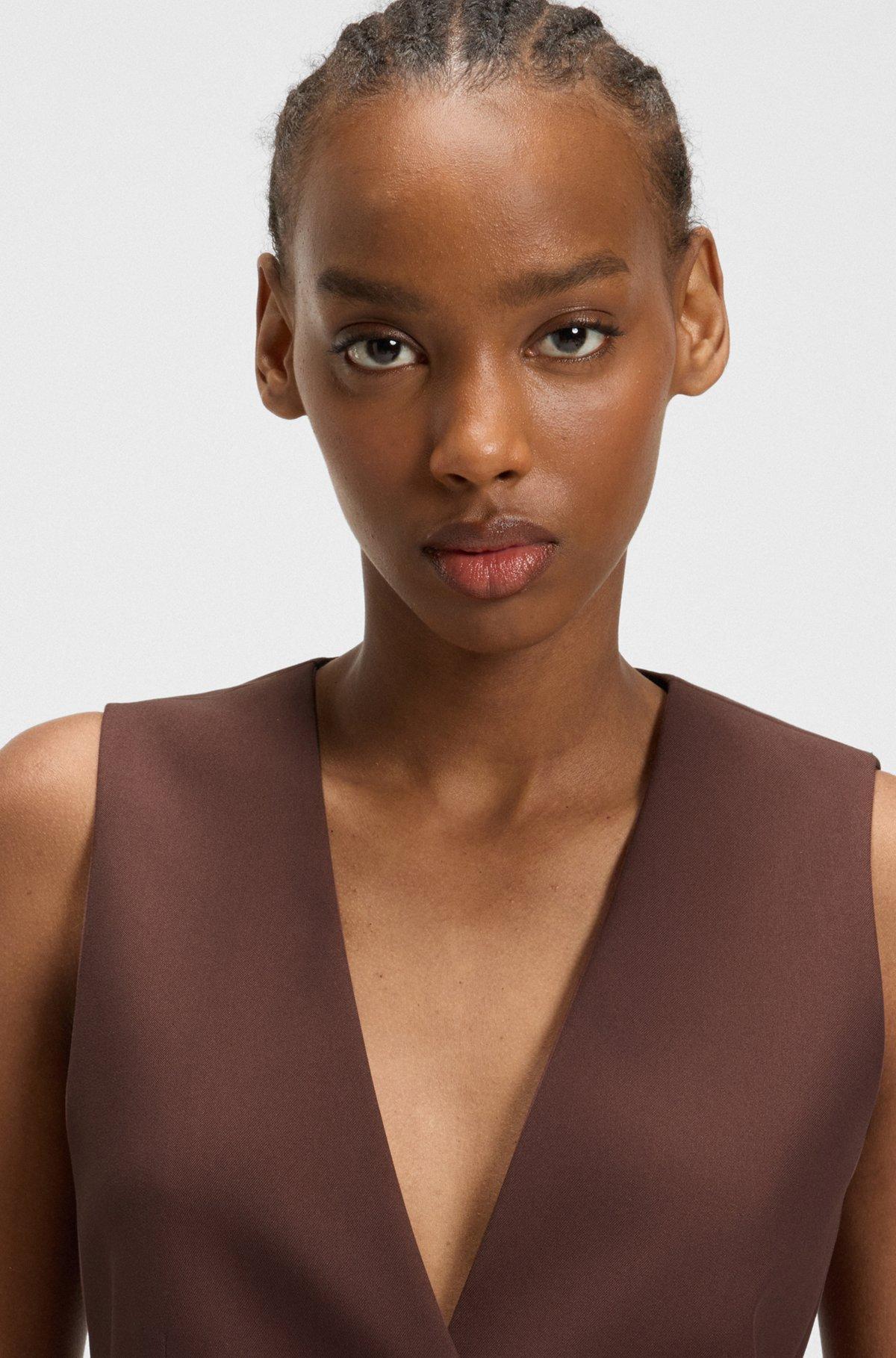 Regular-fit waistcoat in stretch fabric Product Image