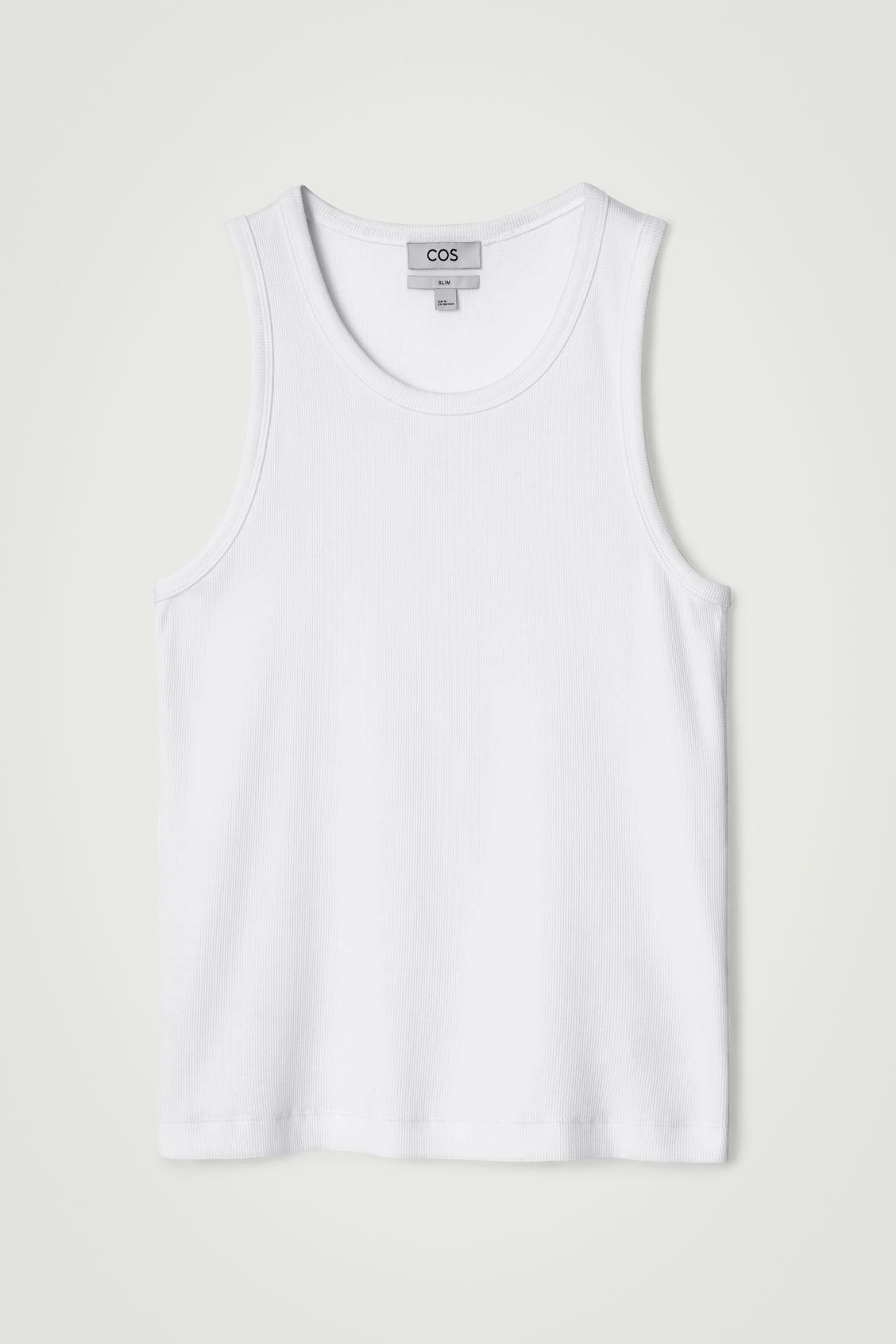 SLIM RIBBED COTTON TANK TOP Product Image
