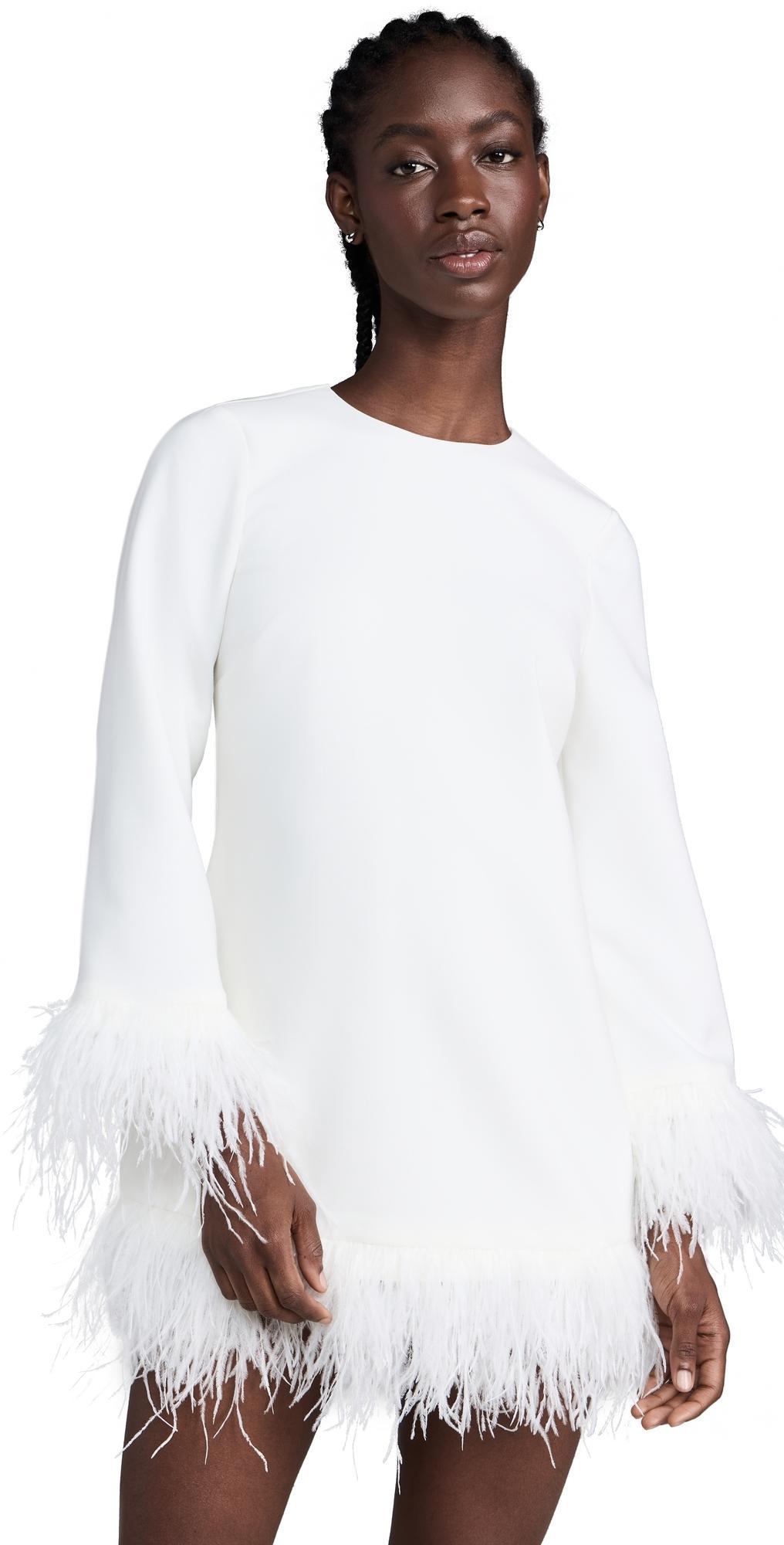 Womens Marullo Long-Sleeve Feather Minidress Product Image