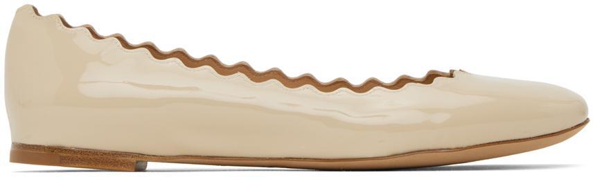 CHLOÉ Beige Lauren Ballerina Flats In 00l Pearly Grey Product Image