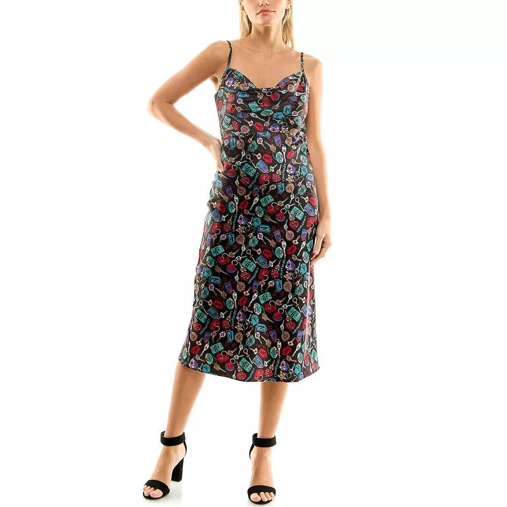 Women's Nicole Miller Printed Cowl Neck Slip Dress, Size: 10, Keys Print Product Image