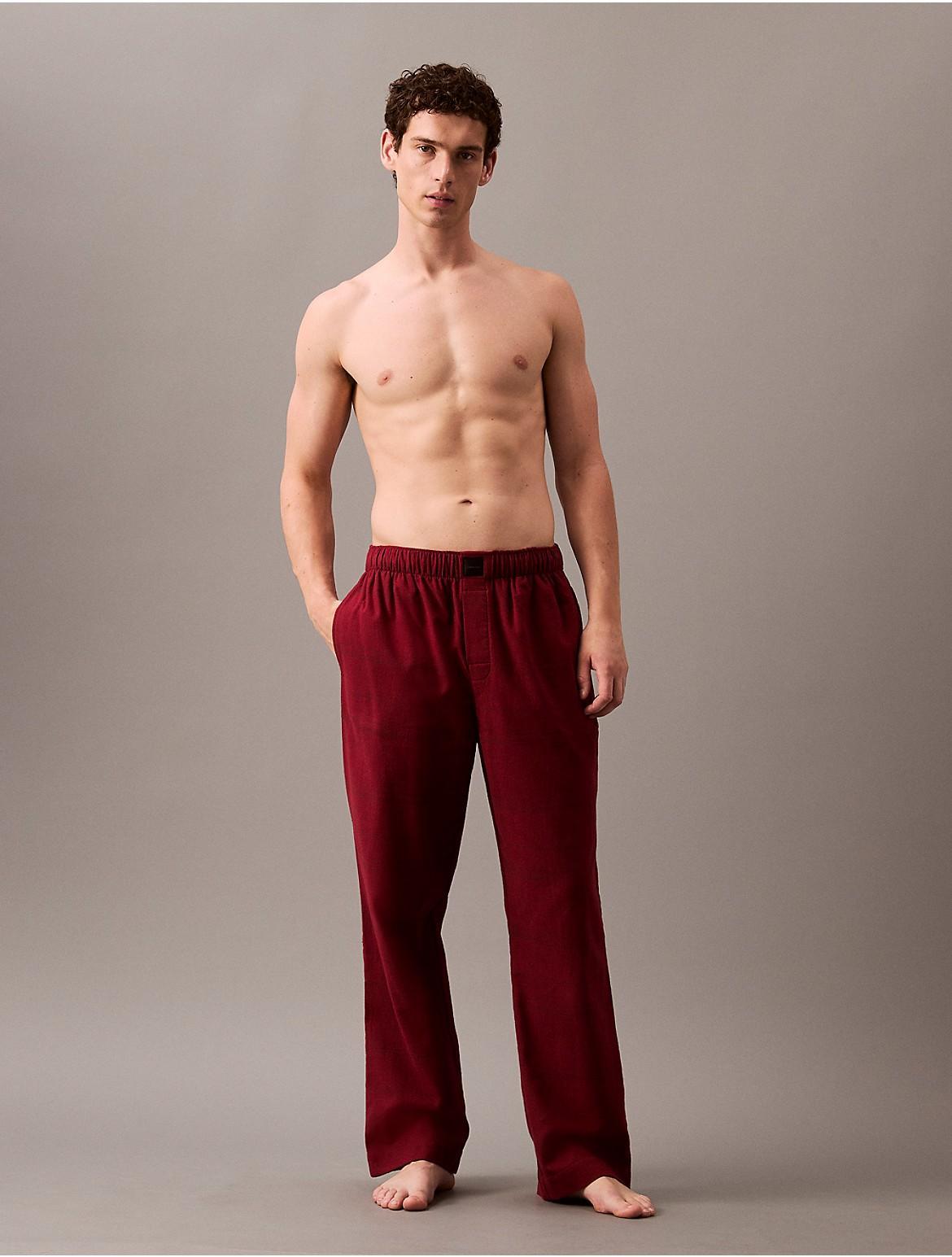 Calvin Klein Mens Flannel Sleep Pants - Red - XL Product Image