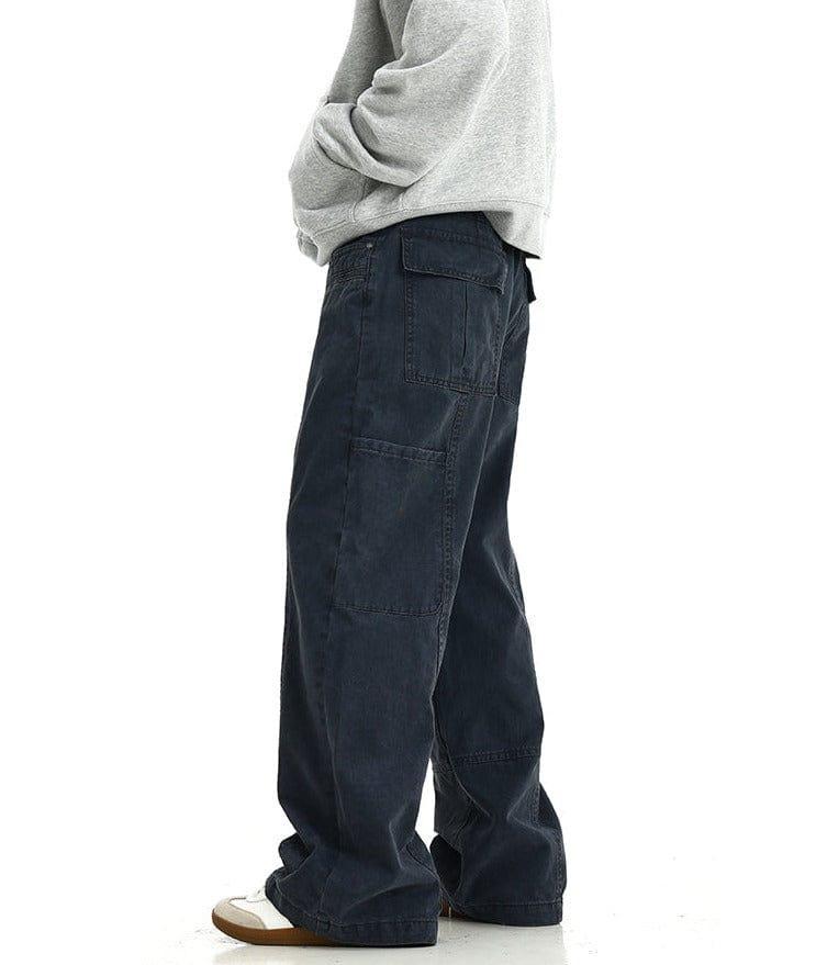 RT No. 11428 DARK GRAY STRAIGHT CARPENTER PANTS Product Image