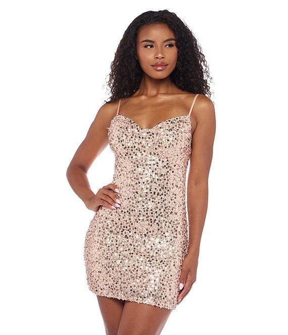 B. Darlin Sleeveless Beaded Sequin Paillette Bodycon Dress Product Image