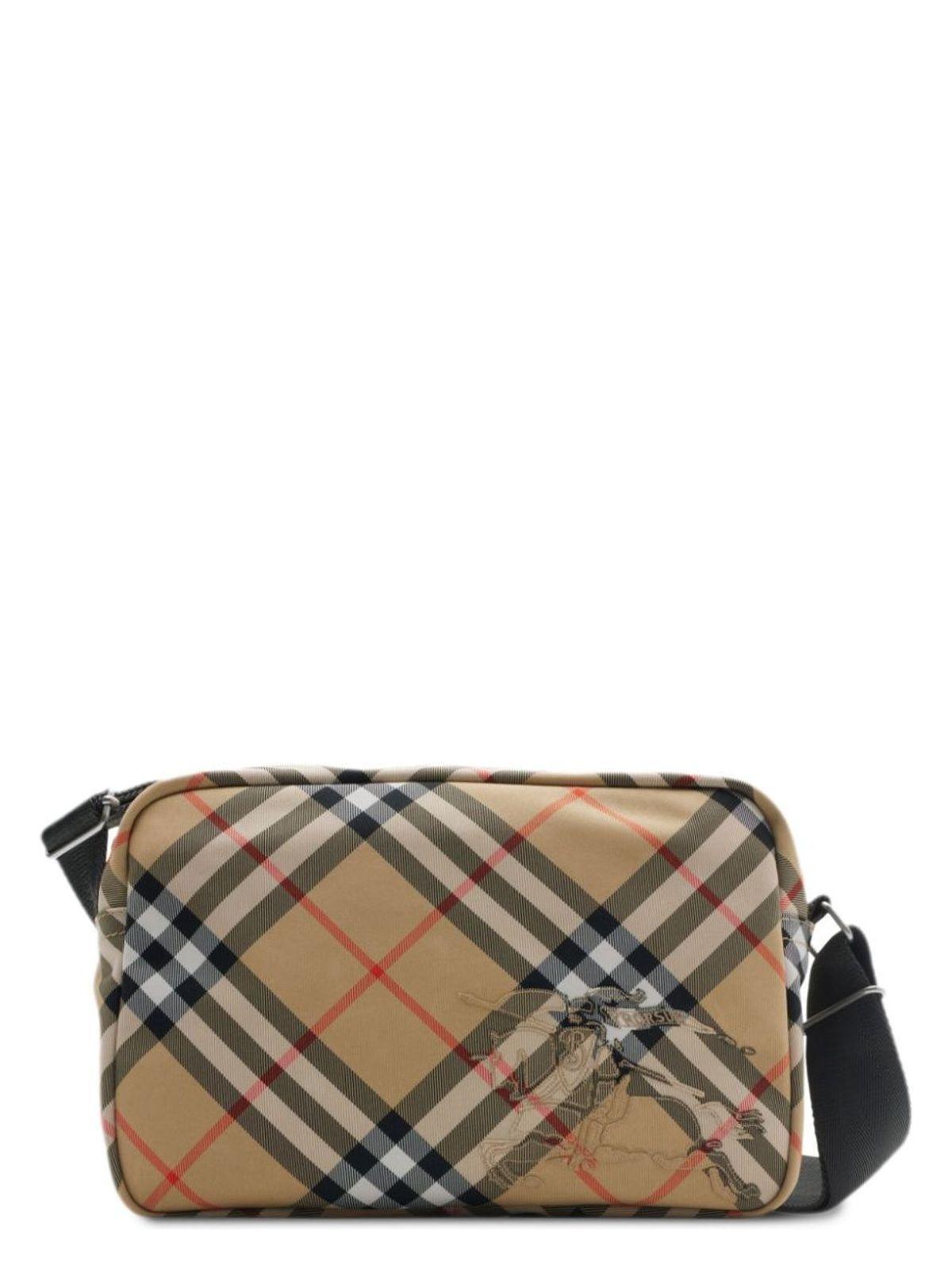 BURBERRY Men's Check Crossbody Bag In Beige Product Image