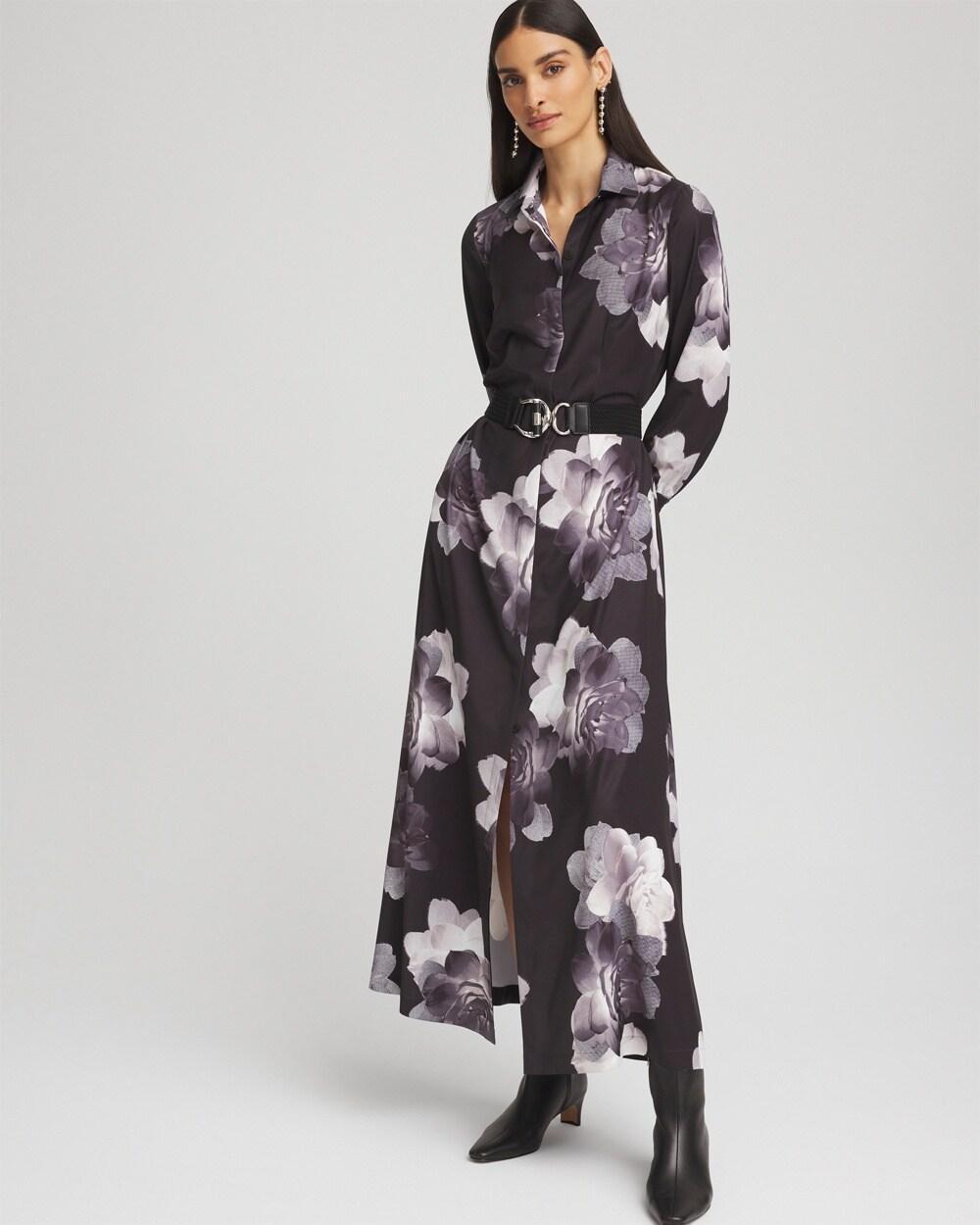 Floral Print Maxi Shirt Dress Product Image