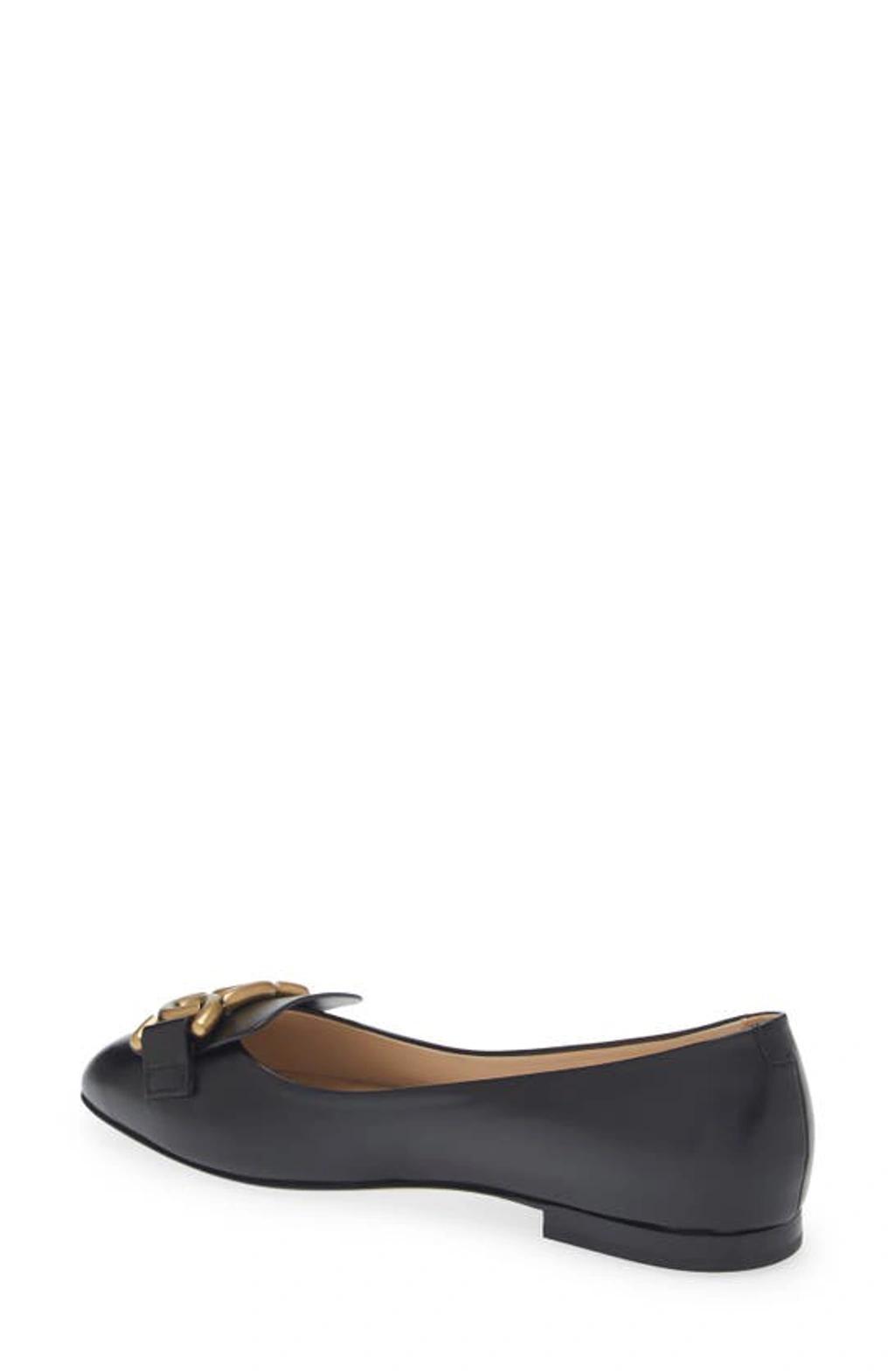 TOD'S Kate Chain Ballet Flat In Black Product Image