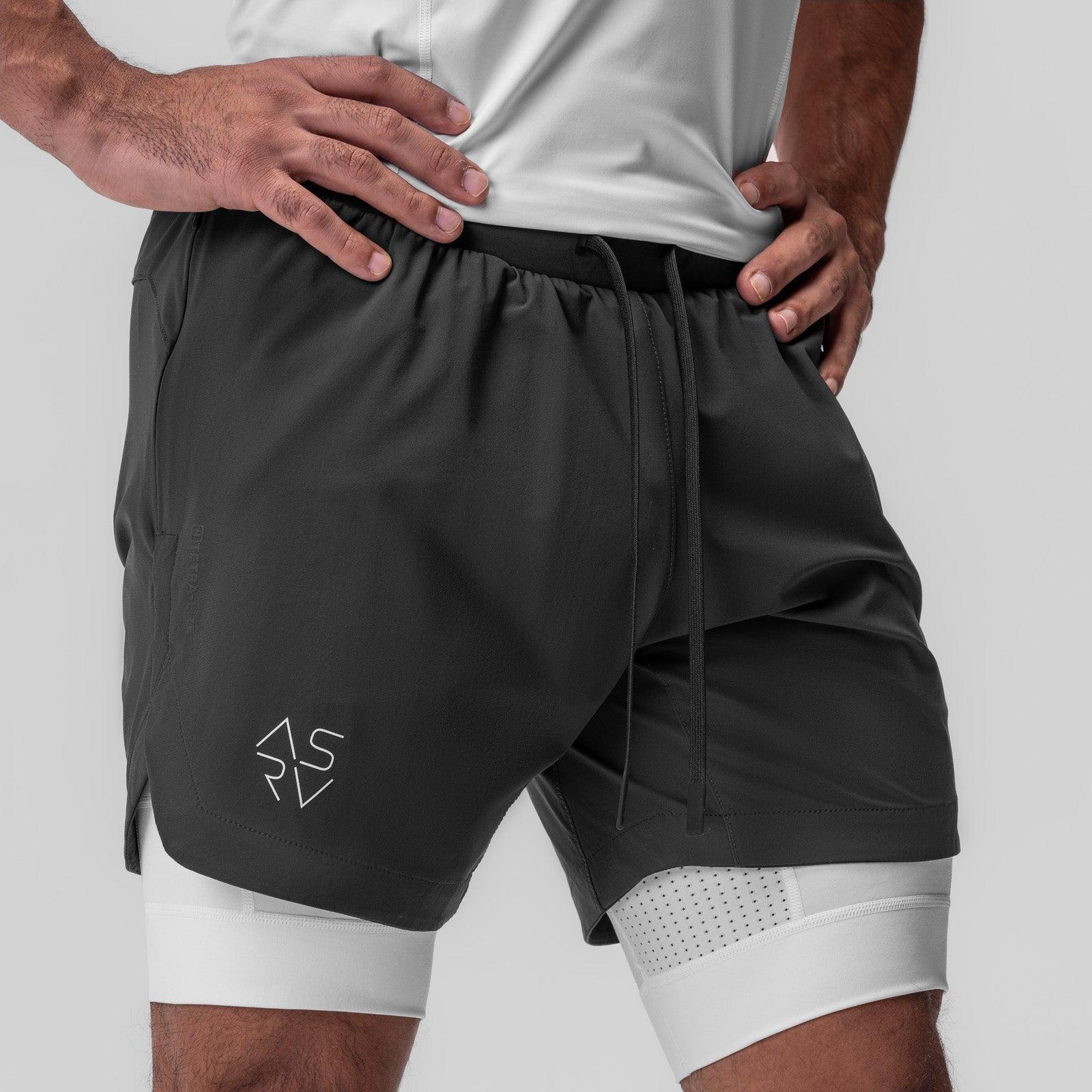 0866. Tetra-Lite® 7" Liner Short - Space Grey "Cyber"/White Male Product Image