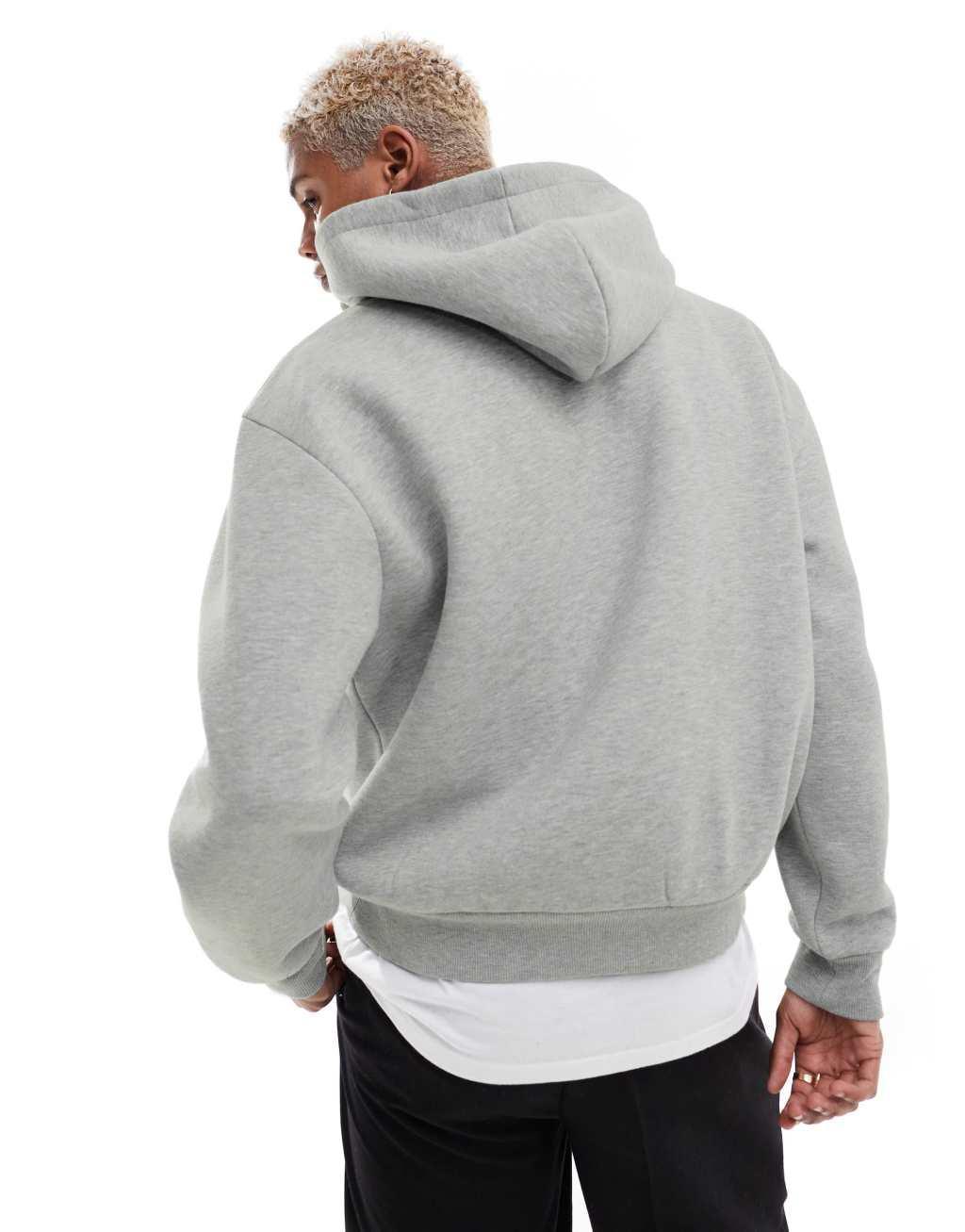 ASOS DESIGN boxy oversized hoodie in gray heather Product Image