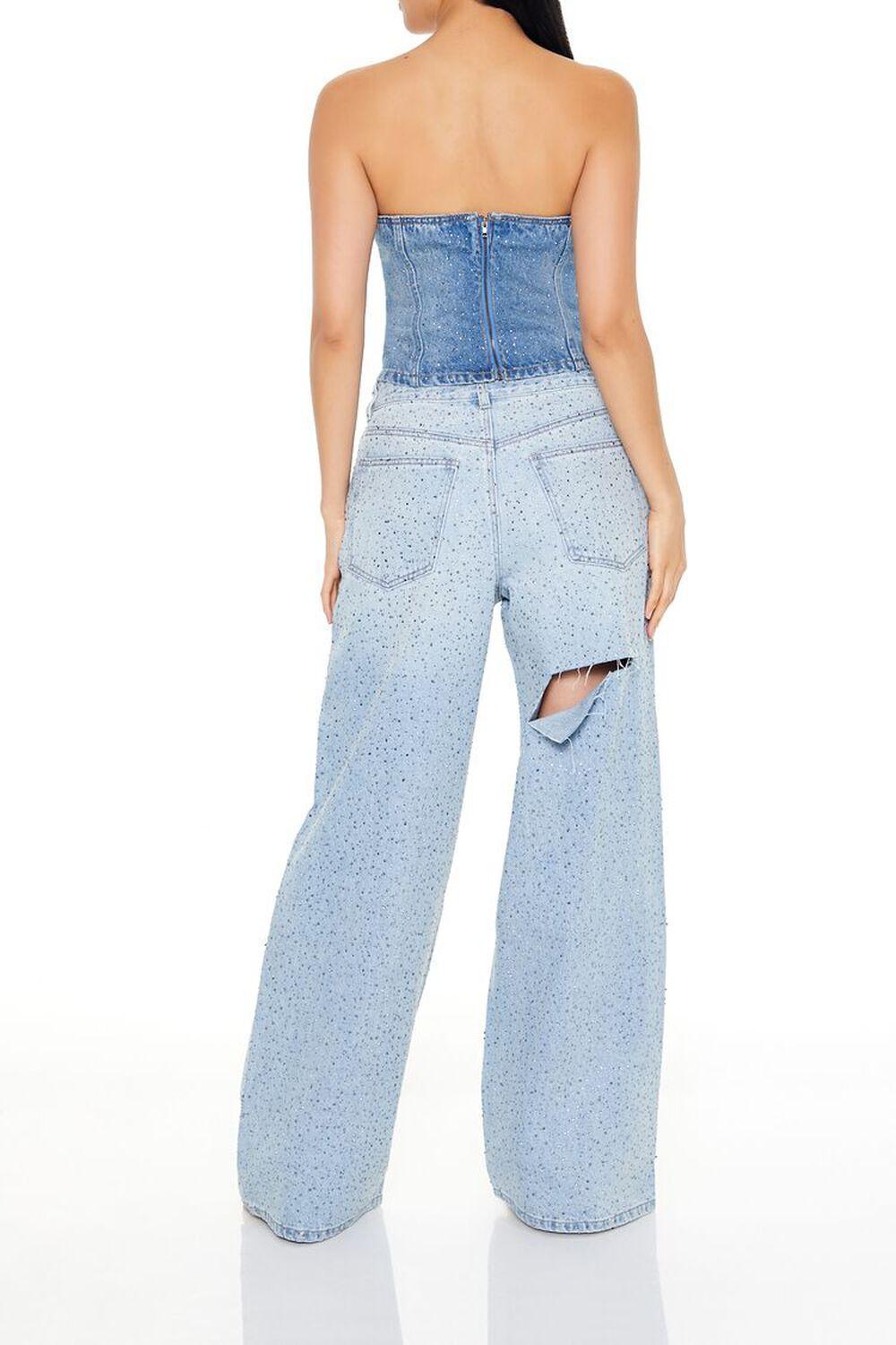 Rhinestone Wide-Leg Jeans | Forever 21 Product Image