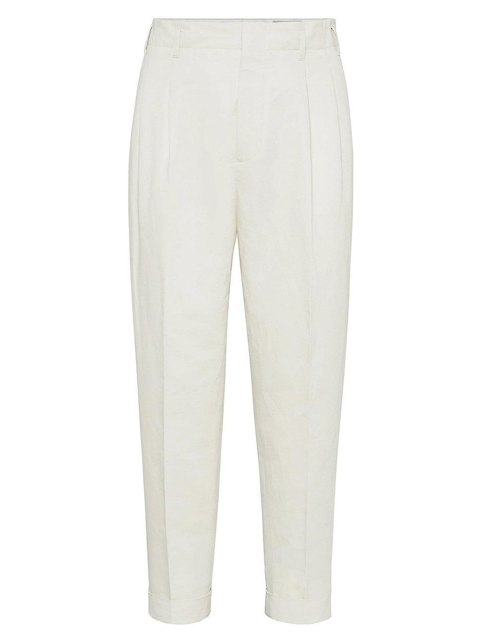 Mens Gabardine Tailor Fit Trousers with Double Pleats Product Image