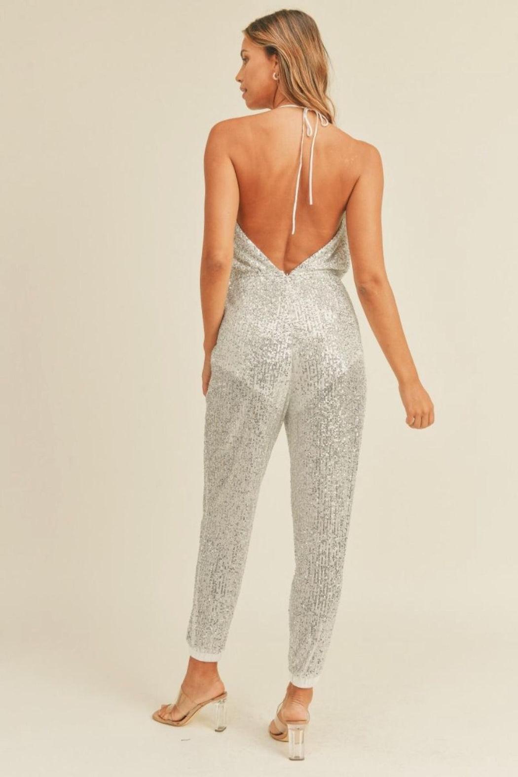 Sequin Halter Jumpsuit Product Image