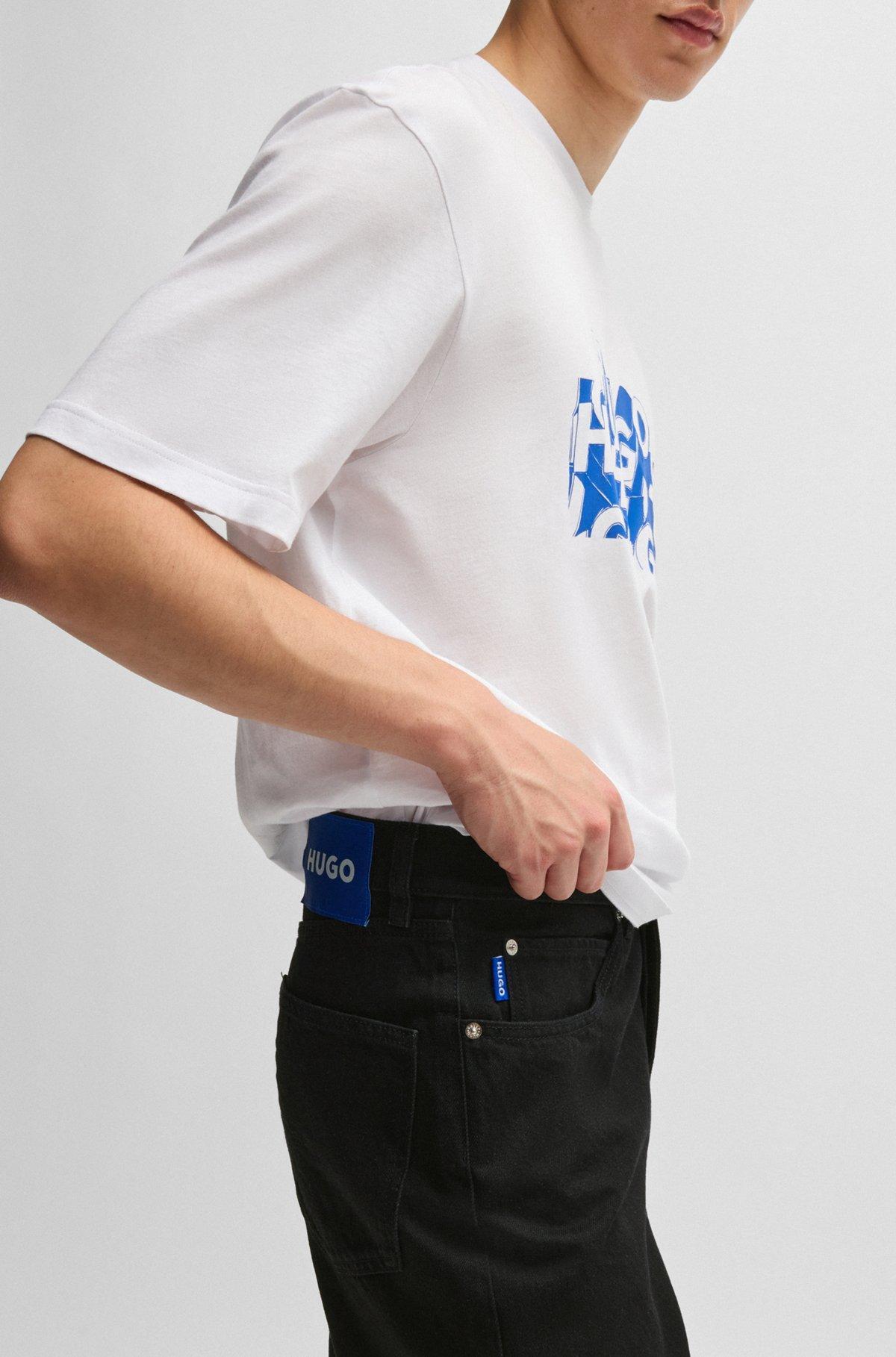 Regular-fit jeans in black rinse-washed denim Product Image