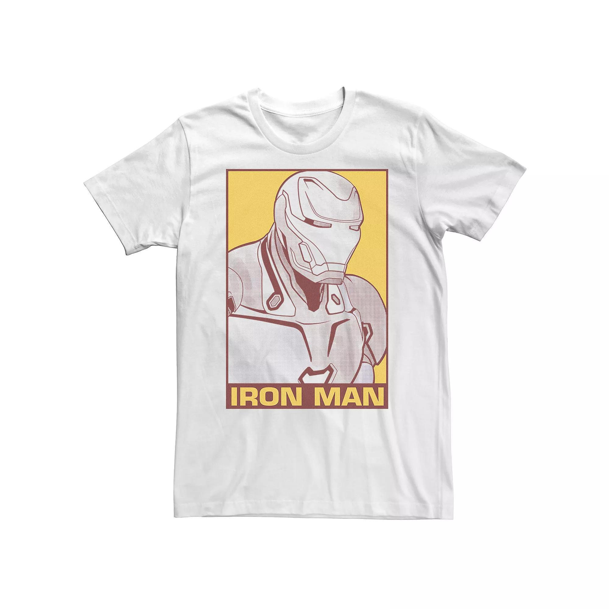 Big & Tall Marvel Avengers Pop Iron Man Poster Tee, Men's, Size: 4XLT, White Product Image
