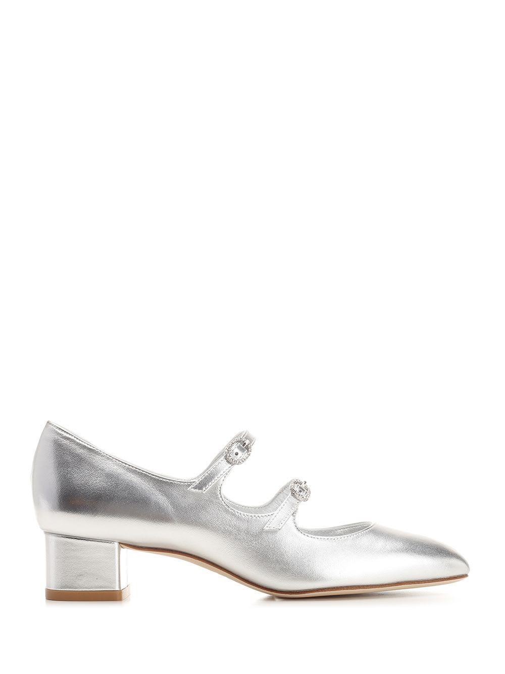 STUART WEITZMAN Women's Benni 35mm Mary Jane Leather Pumps In Silver Product Image