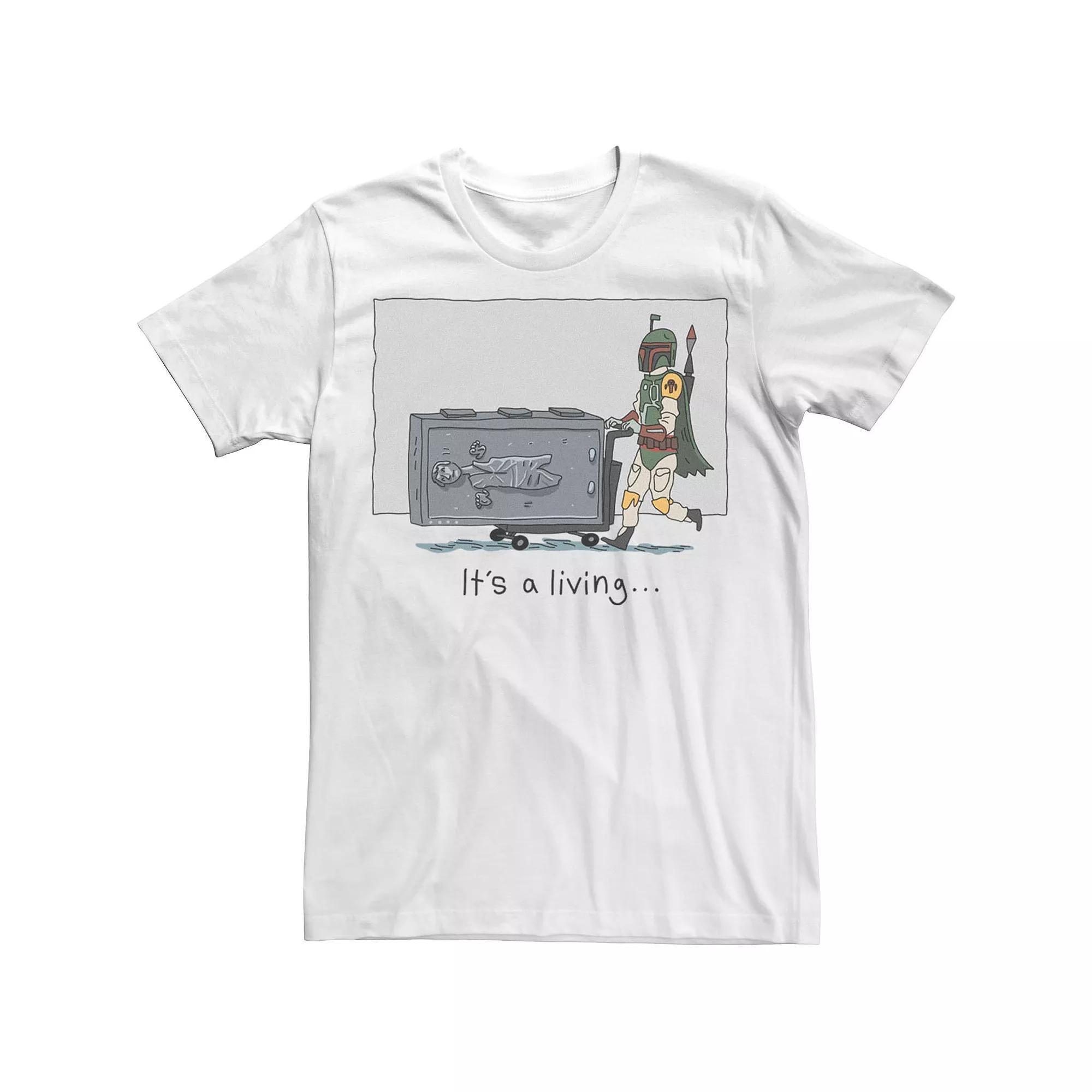 Men's Star Wars Boba Fett It's A Living Doodle Tee, Size: Medium, White Product Image