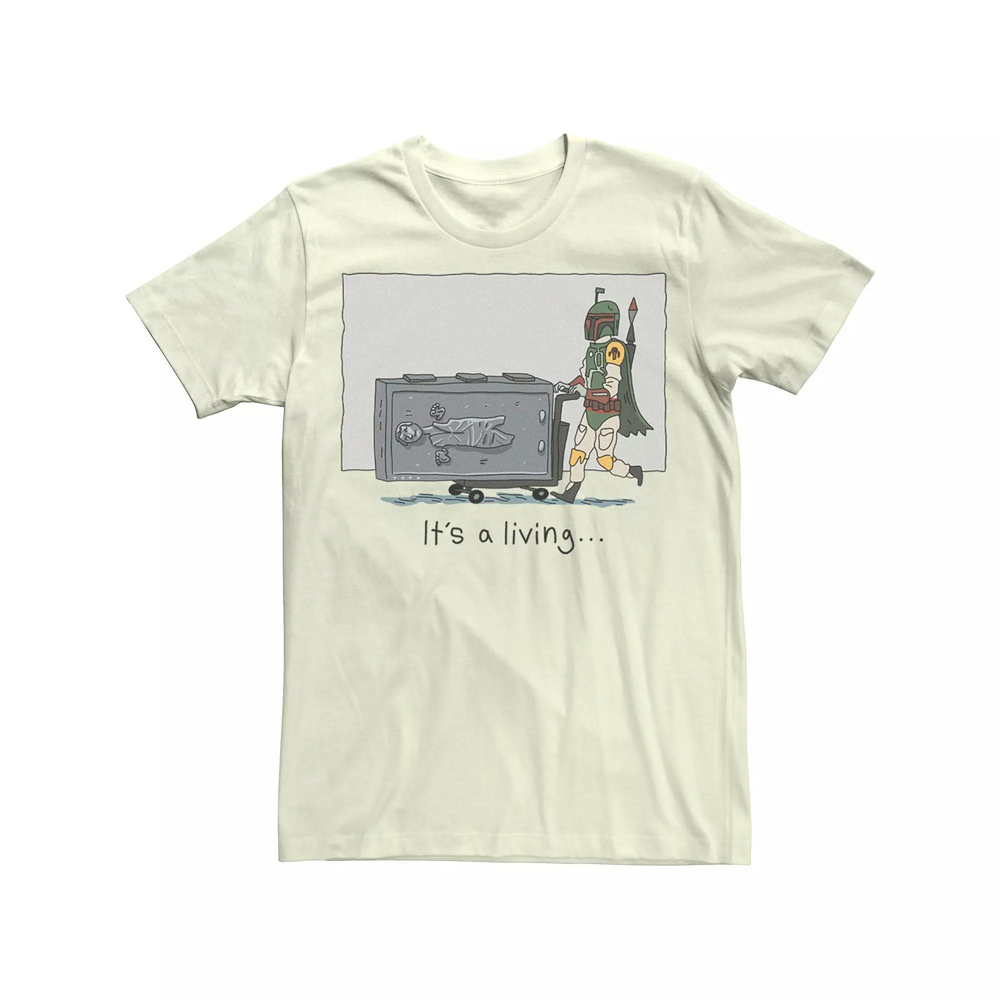 Men's Star Wars Boba Fett It's A Living Doodle Tee, Size: Medium, White Product Image