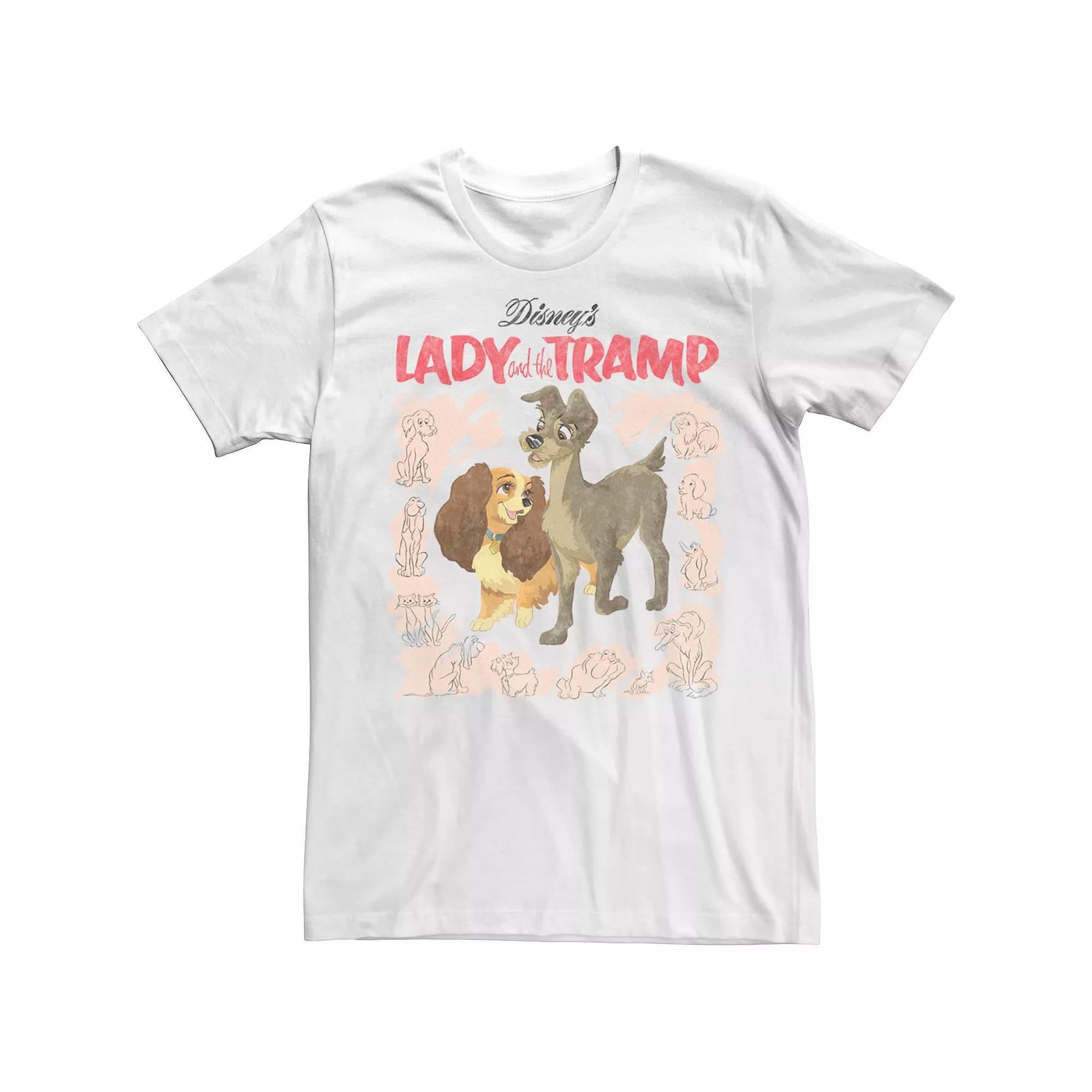 Disney's Lady And The Tramp Vintage Cover Men's Tee,  Product Image