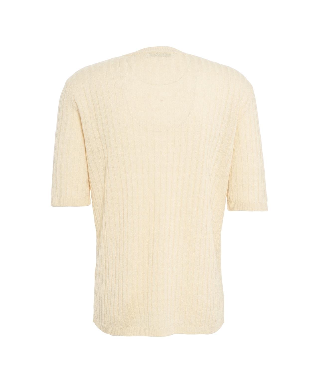 Linen blend short sleeve sweater Product Image