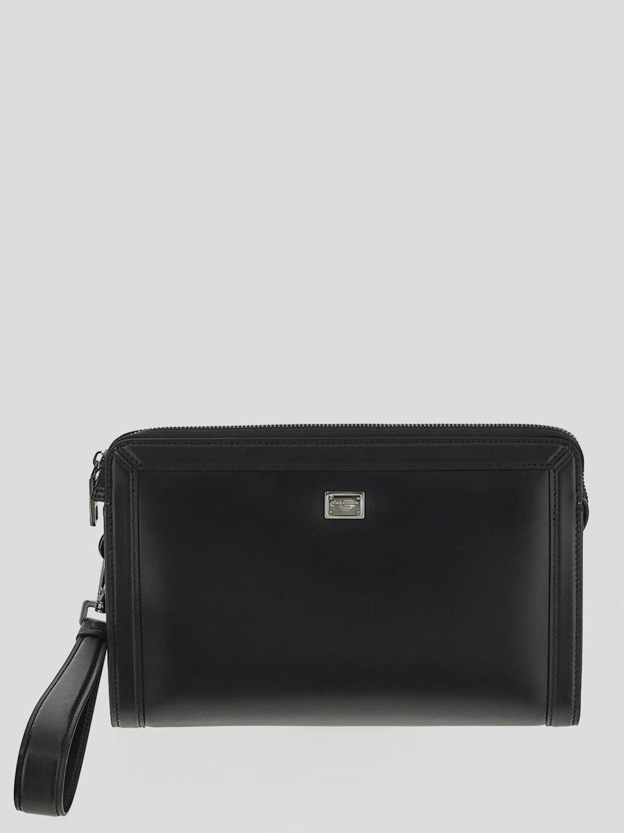 Logo-plaque Clutch Bag In Black Product Image