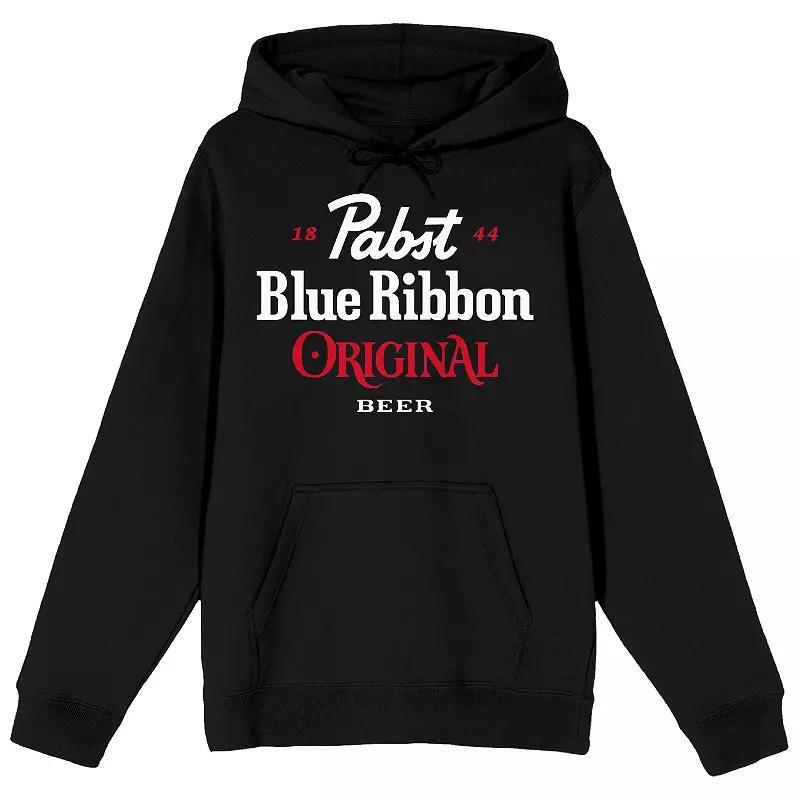 Men's Pabst Blue Ribbon Original 1844 Graphic Hoodie, Size: Medium, Black Product Image