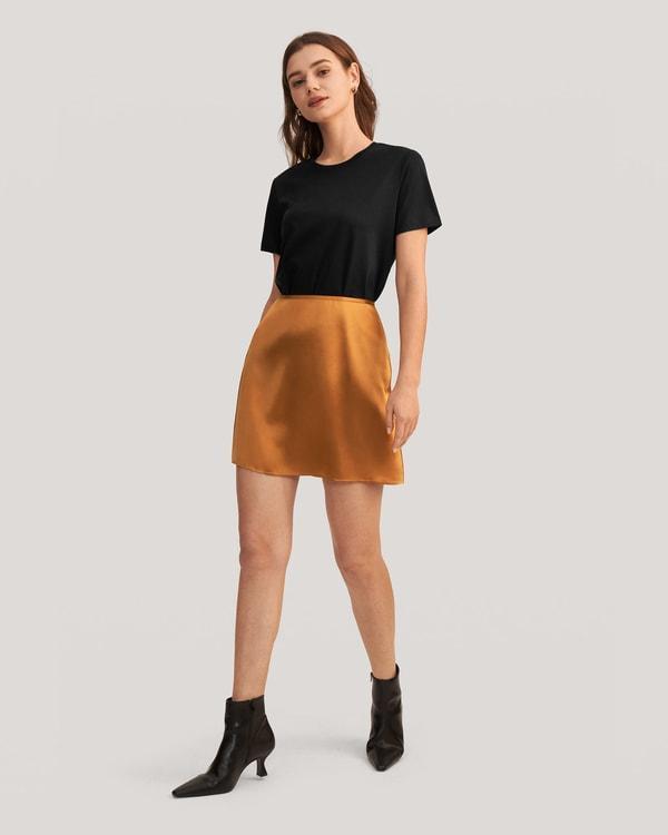 Silk A Line Mini Skirt Product Image