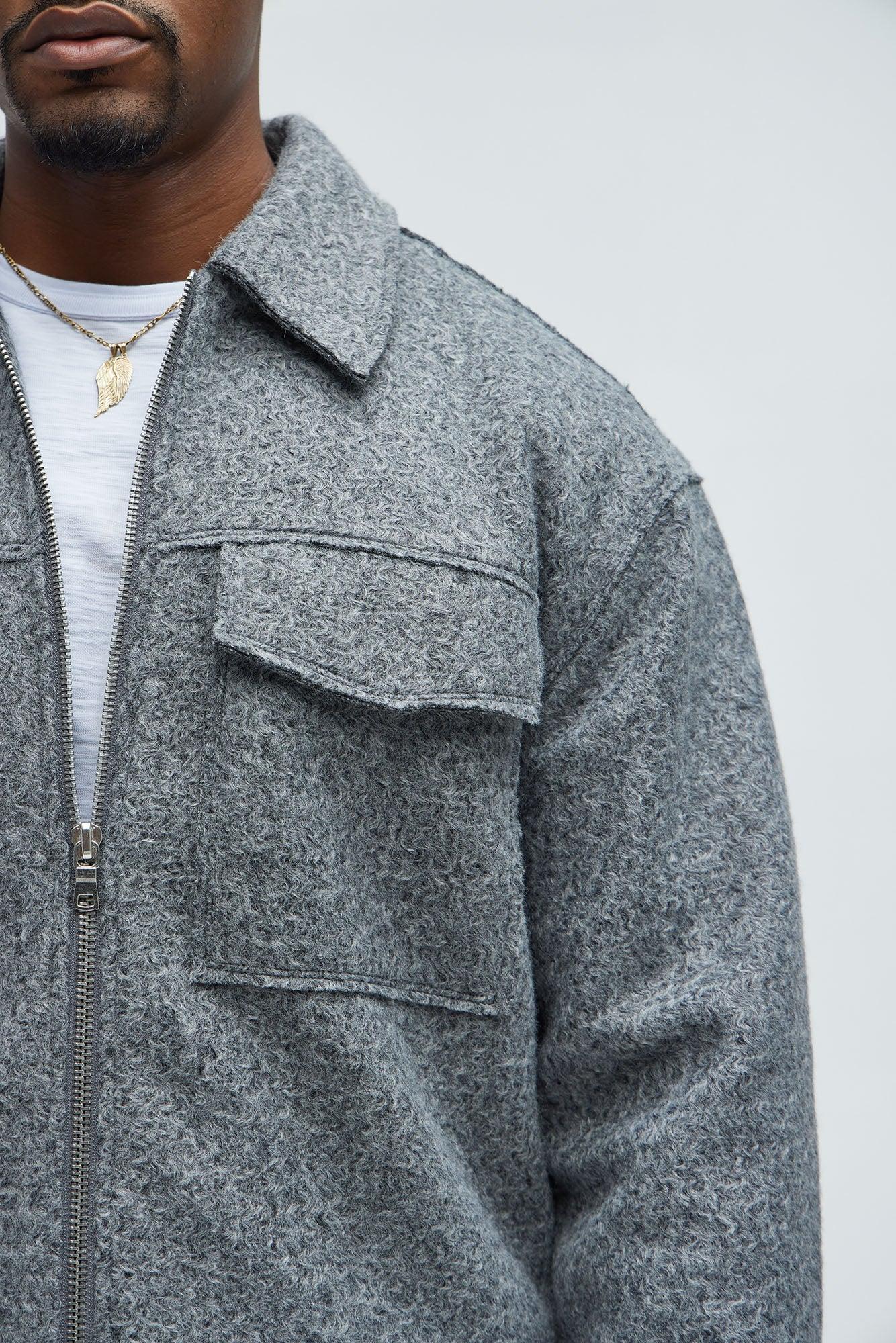 Tip- Top Wool Like Jacket - Grey Product Image