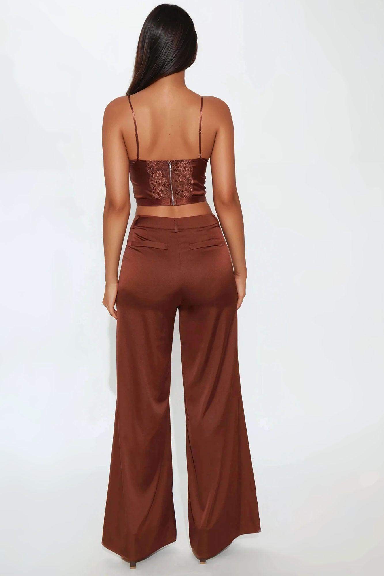 In Your Dreams Pant Set - Chocolate Female Product Image