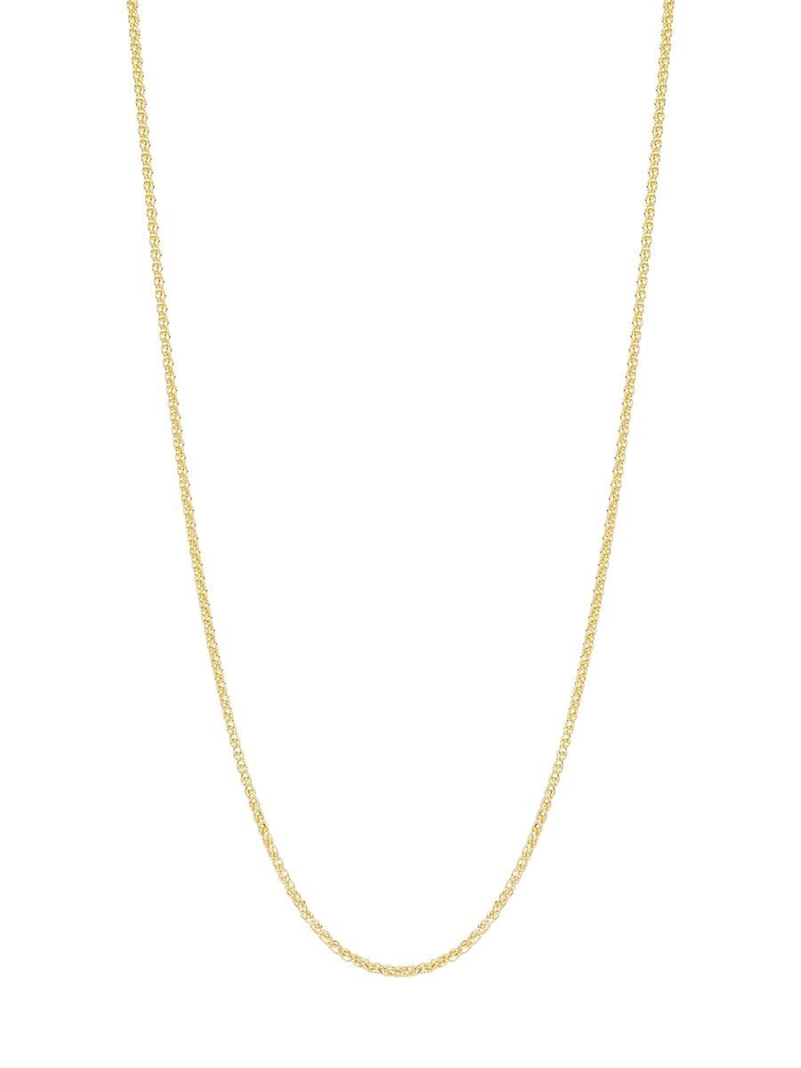 Womens Solid 14K Gold Round Wheat Chain Necklace Product Image