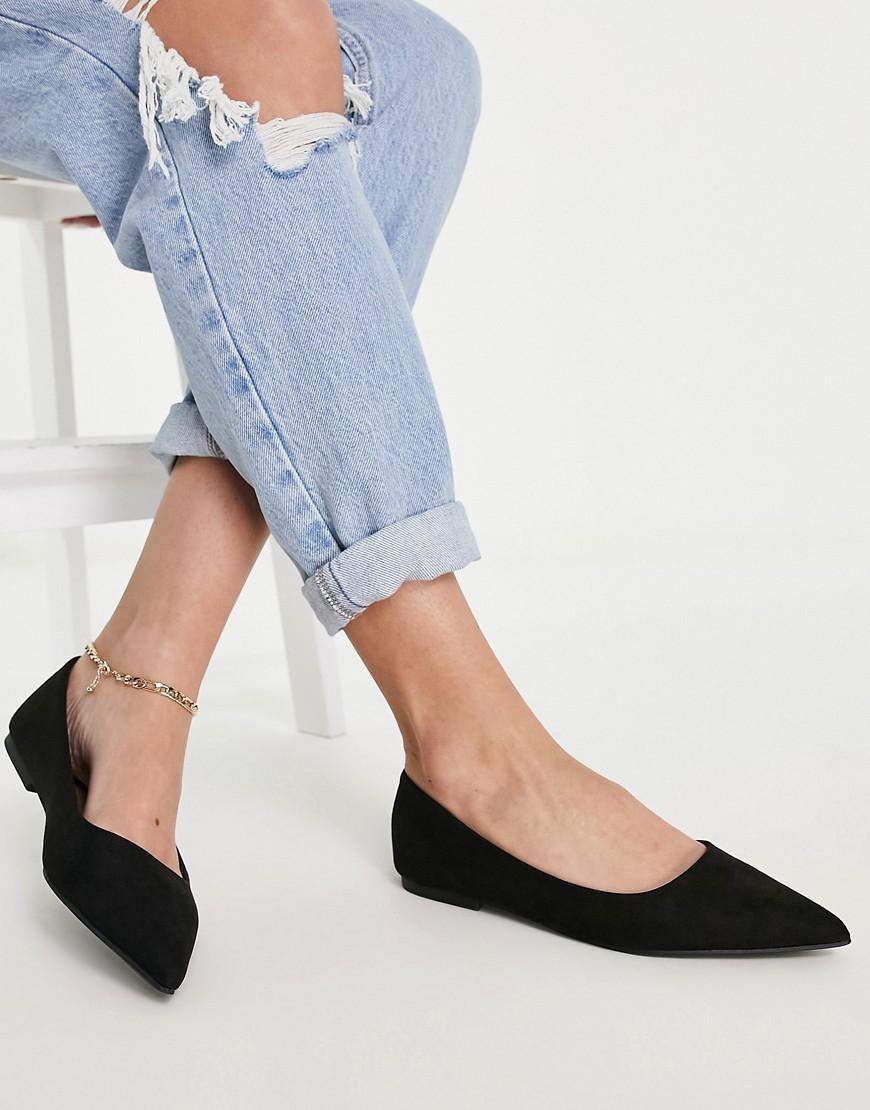 ASOS DESIGN Lake bow pointed ballet flats Product Image