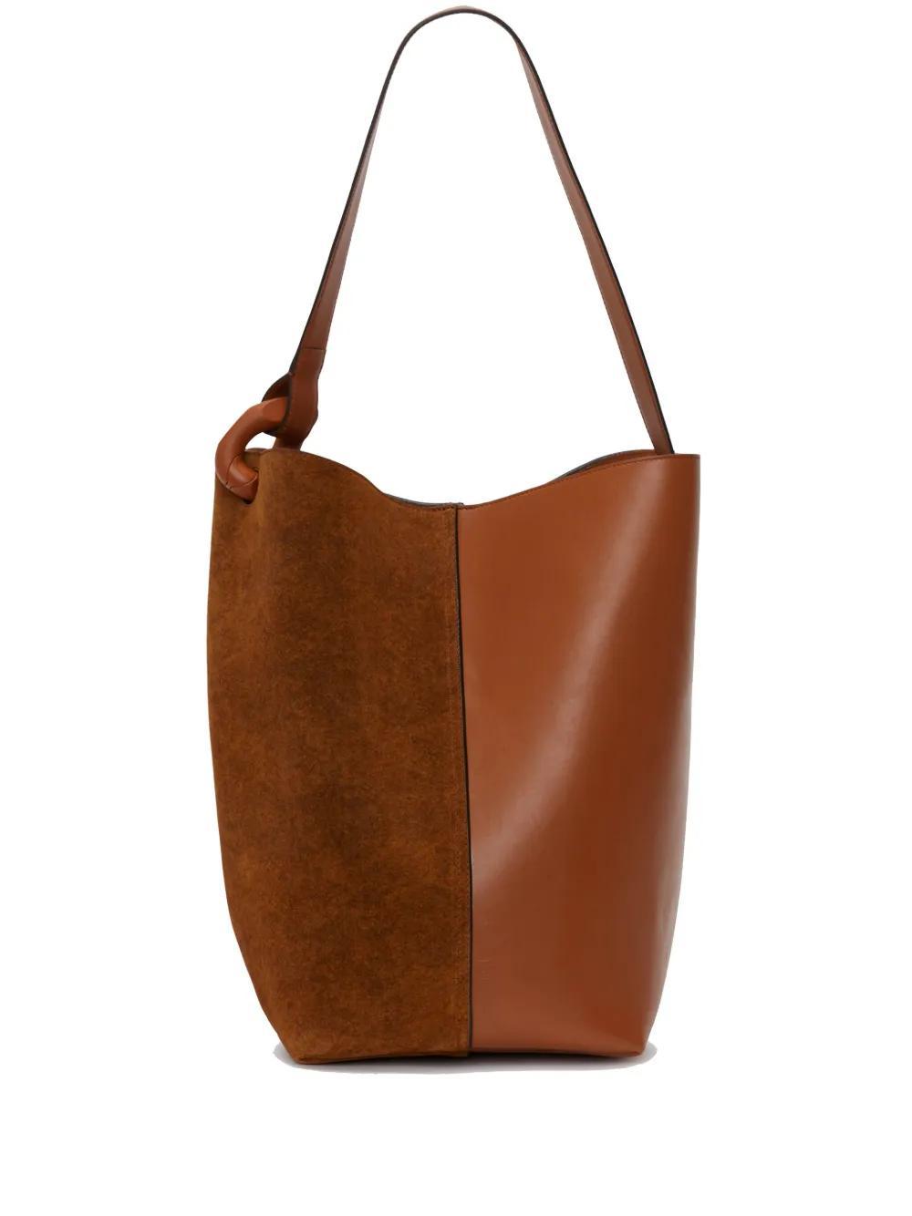 Corner leather bucket bag Product Image